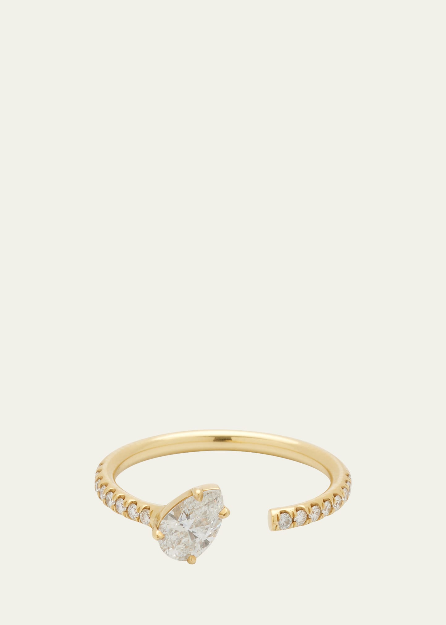 Jemma Wynne Prive Open Band Ring With Pear-shaped Diamond In Gold