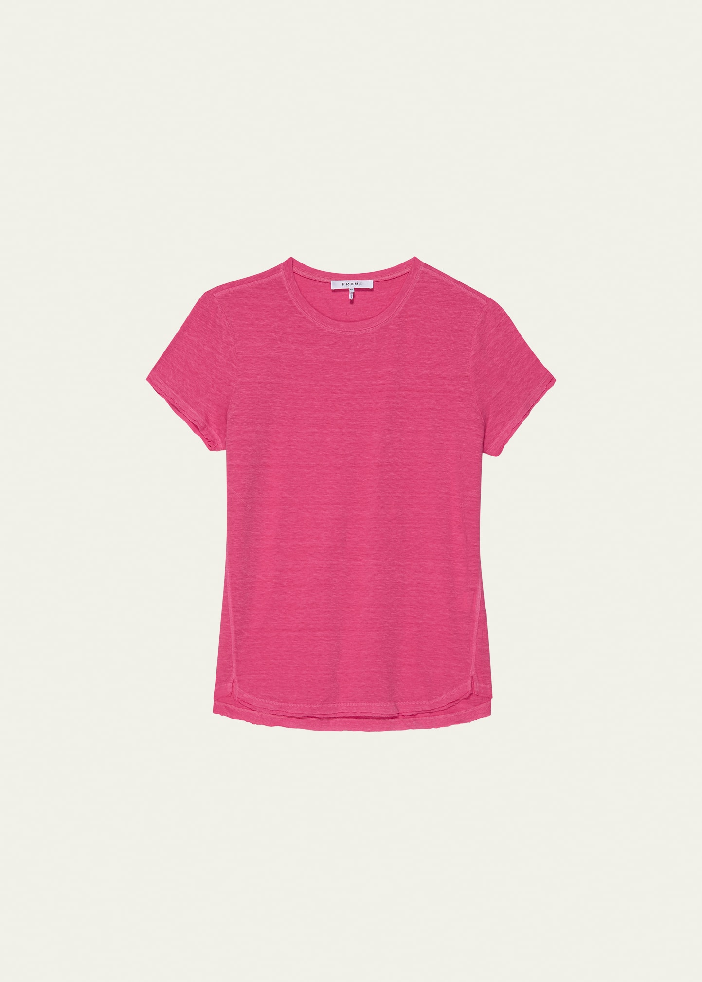 Frame Easy True Organic Linen Tee In Flamingo