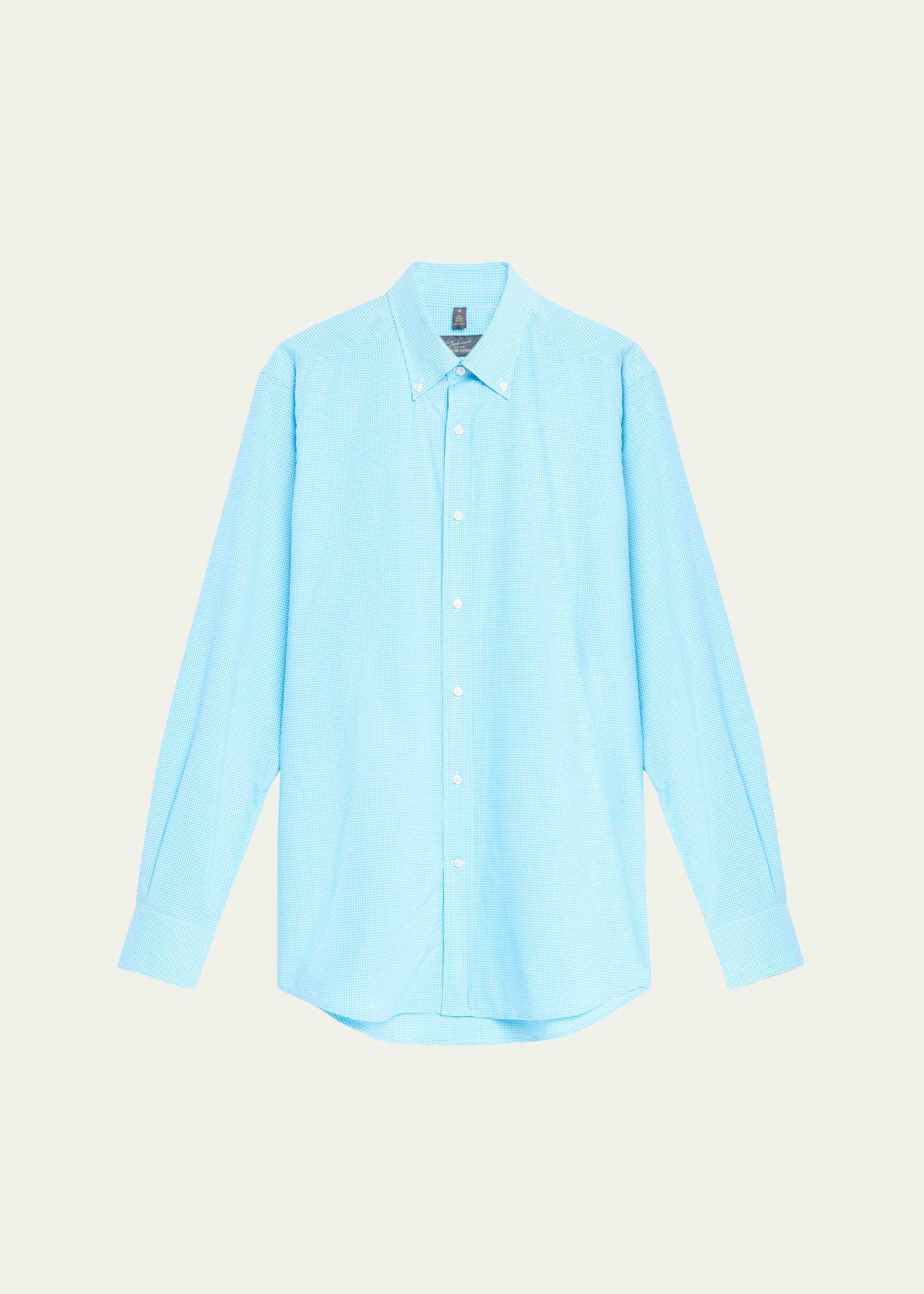 Bergdorf Goodman Men's Cotton Gingham Check Sport Shirt In Blue