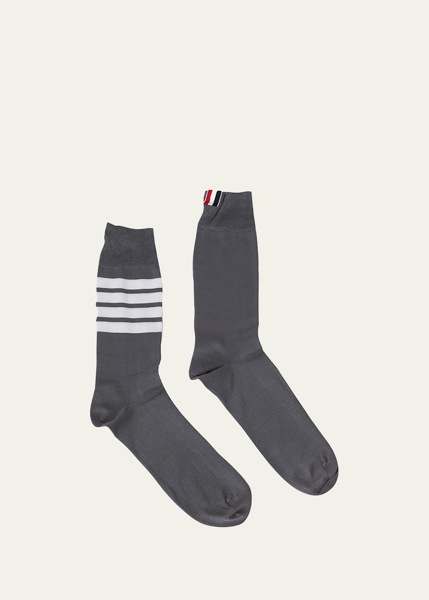Thom Browne 4-bar Mid-calf Socks In Medium Gray