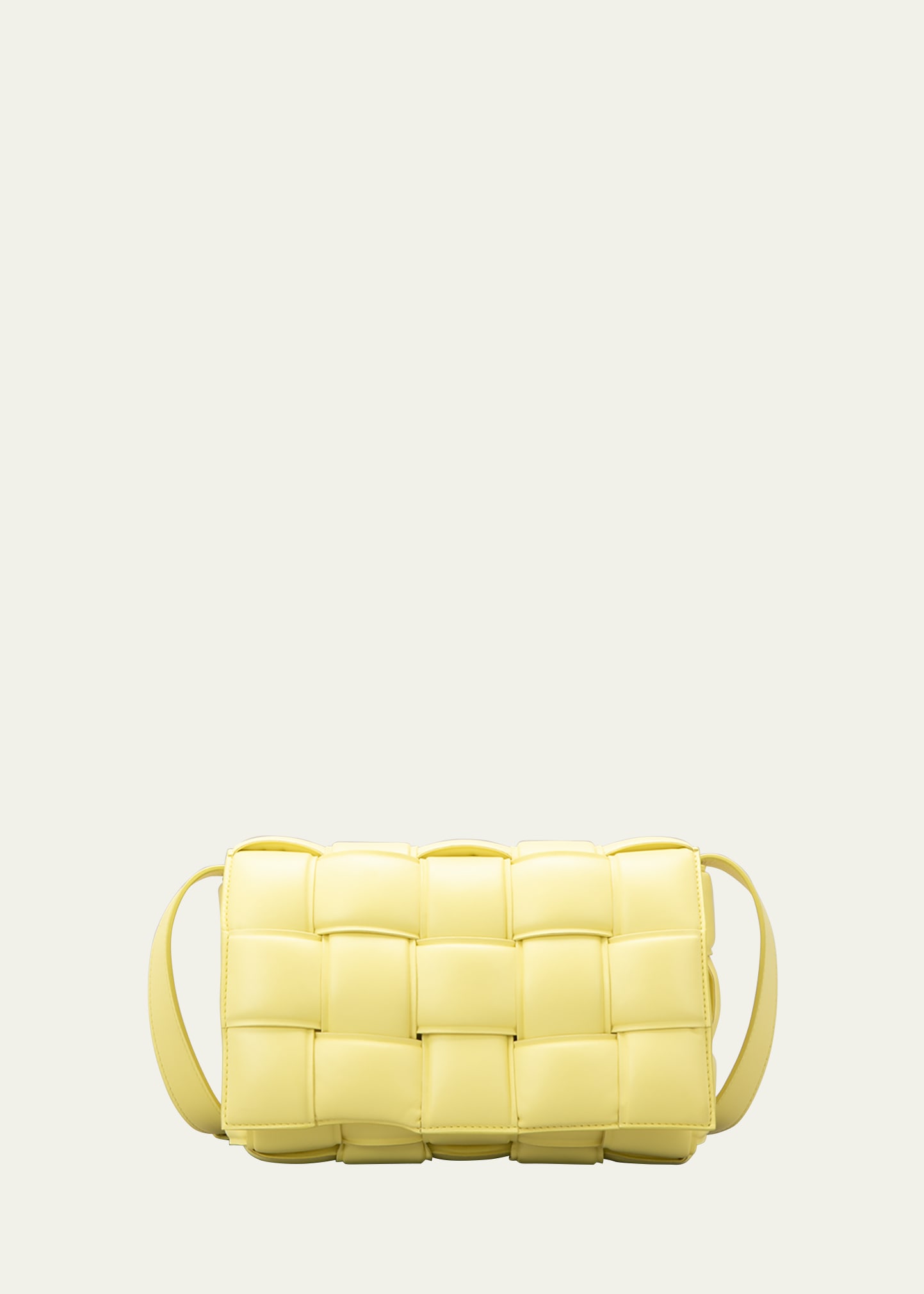 Bottega Veneta Green Padded Cassette Leather Shoulder Bag In Sherbert