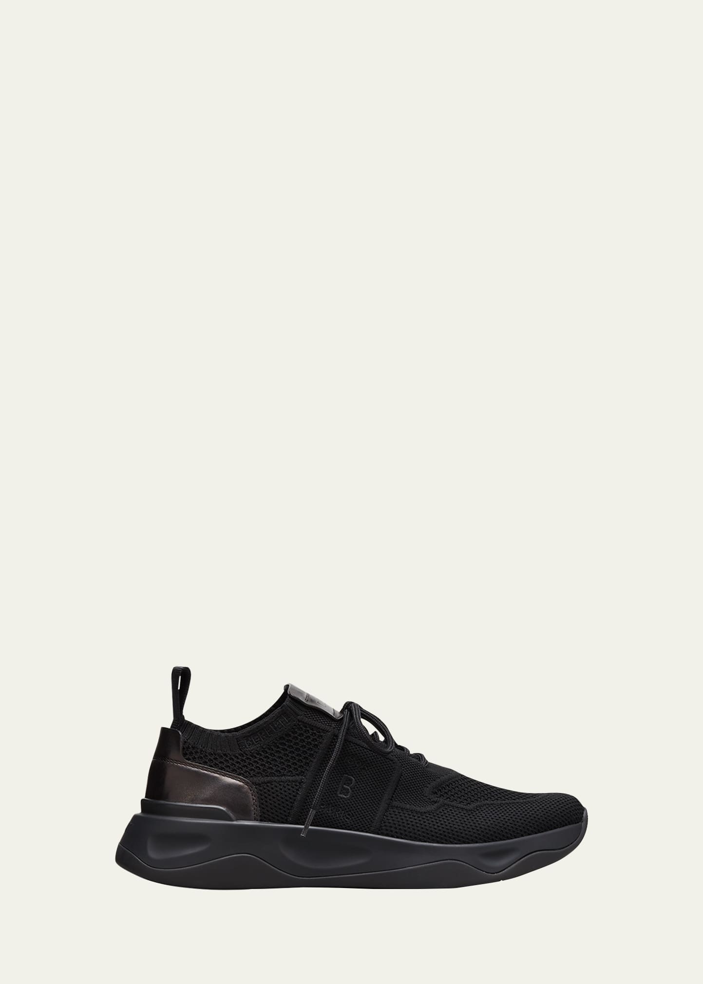 Berluti Men's Tonal Knit Runner Sneakers, Black