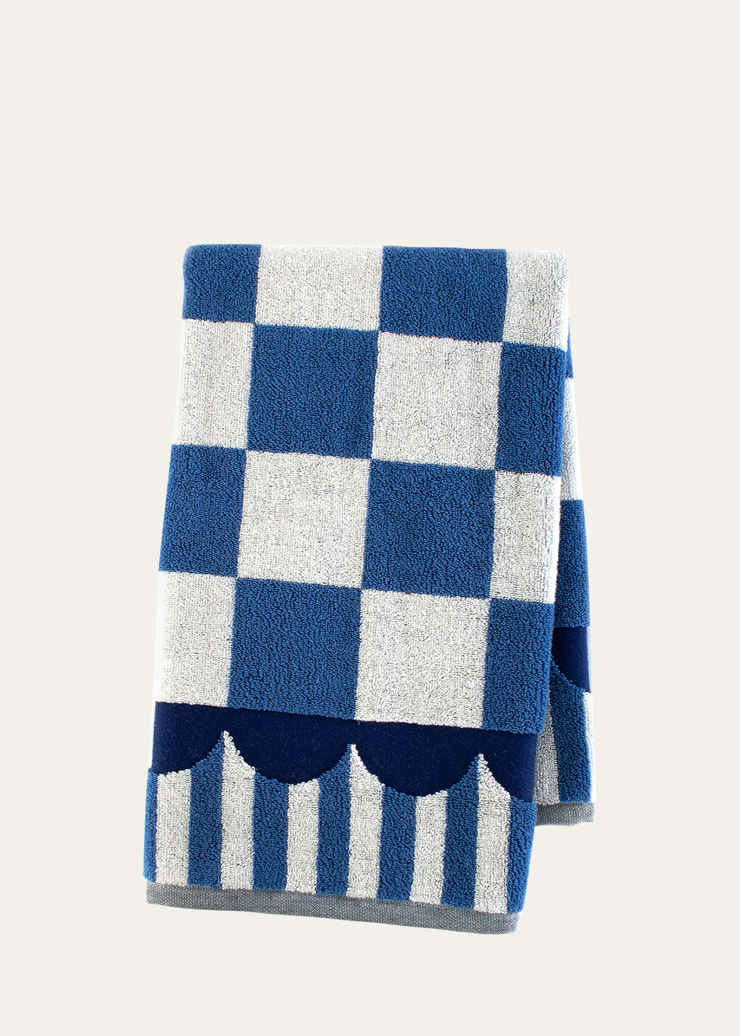 Mackenzie-childs Royal Check Hand Towel In Blue/white