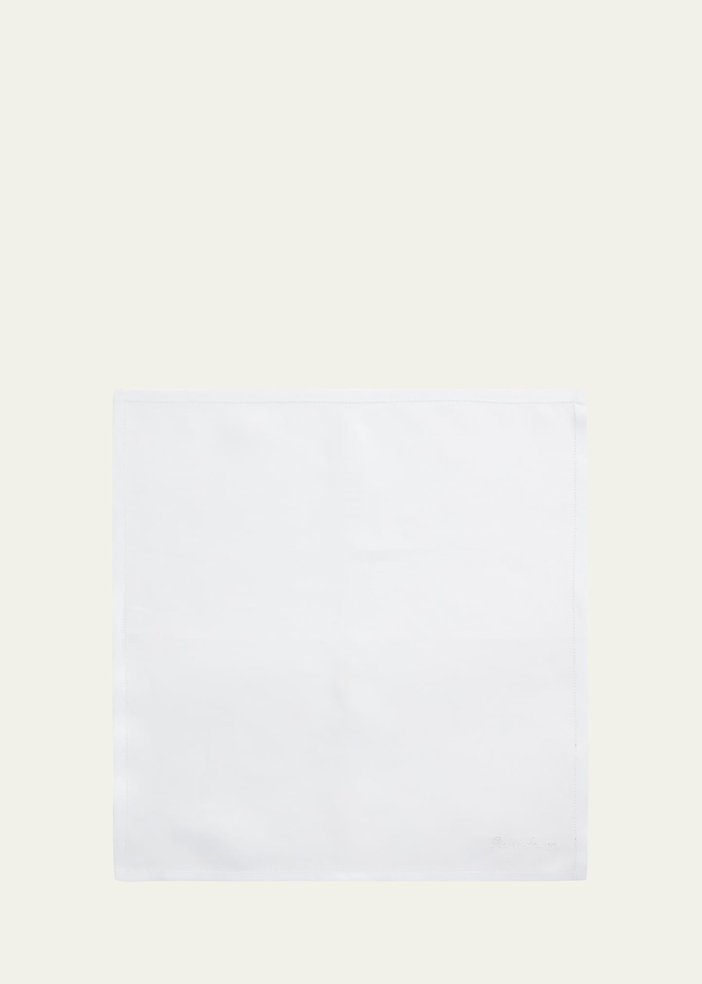 Ralph Lauren Purple Label Men's Solid Linen Pocket Square In White