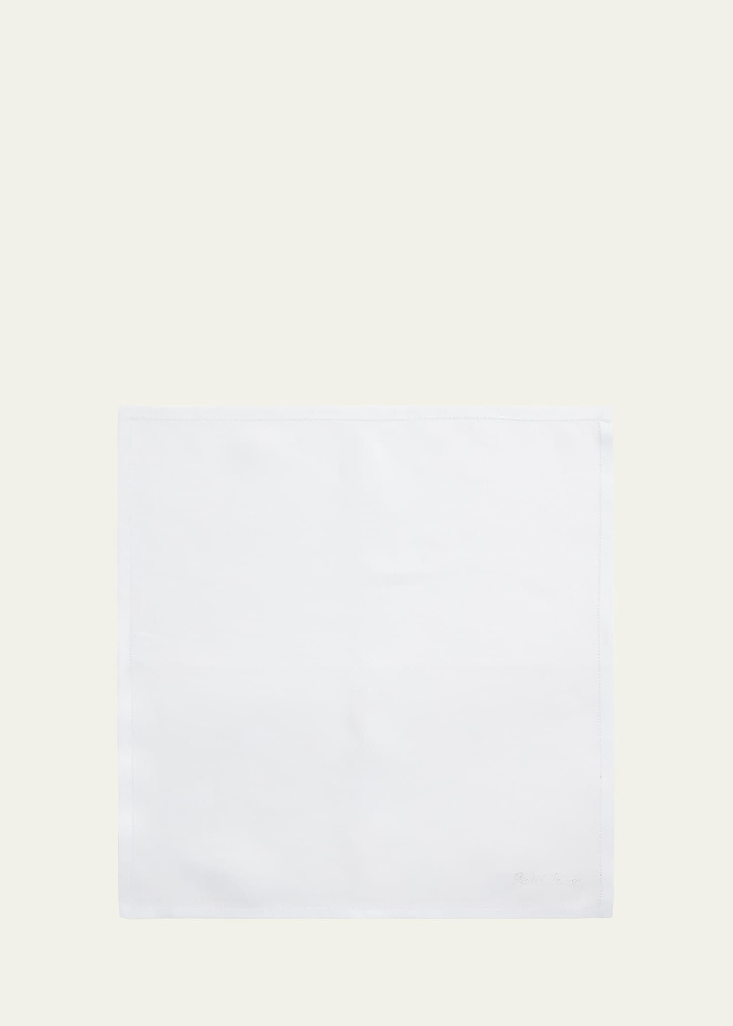 Ralph Lauren Men's Solid Linen Pocket Square In White
