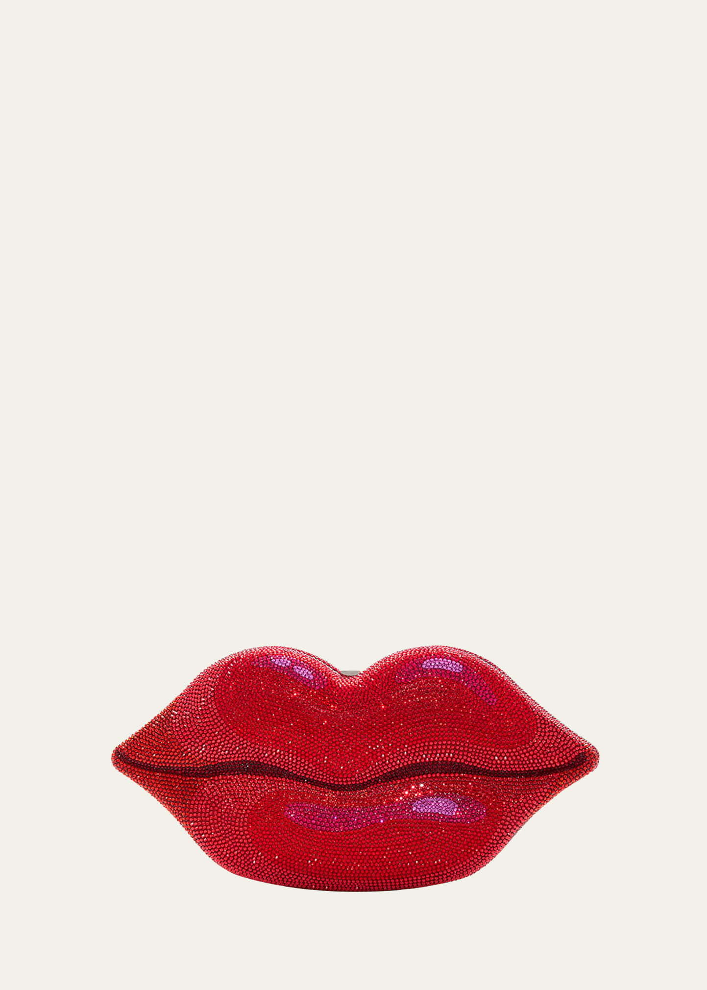 Judith Leiber Hot Lips Crystal Clutch Bag In Dark Red