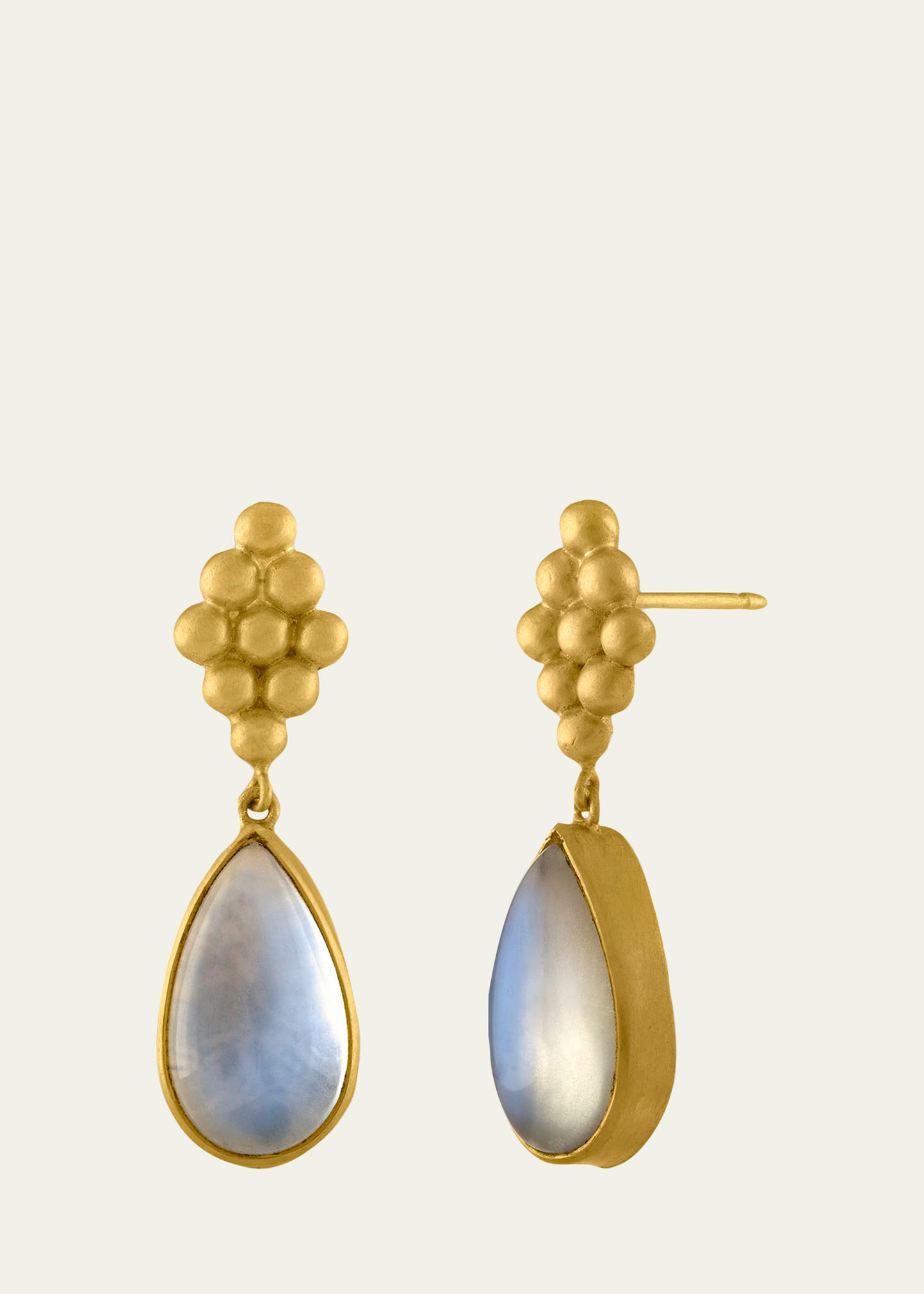 PROUNIS 22K & AQUAMARINE SMALL BELL EARRINGS