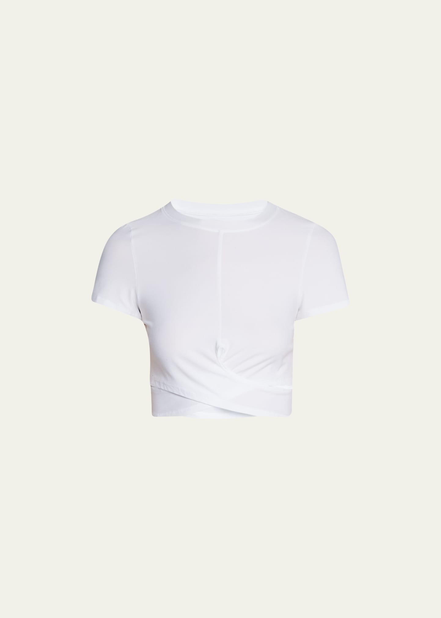 Beyond Yoga Featherweight Perspective Cropped Tee Cloud White Xl In Cloud White