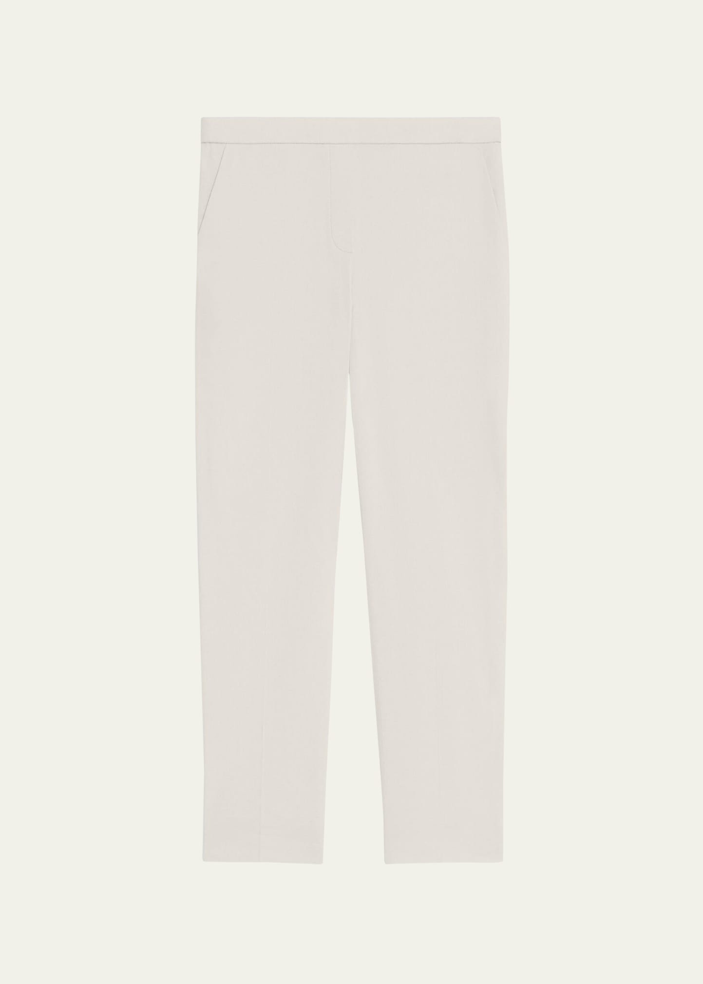THEORY TREECA GOOD LINEN CROPPED PULL-ON ANKLE PANTS