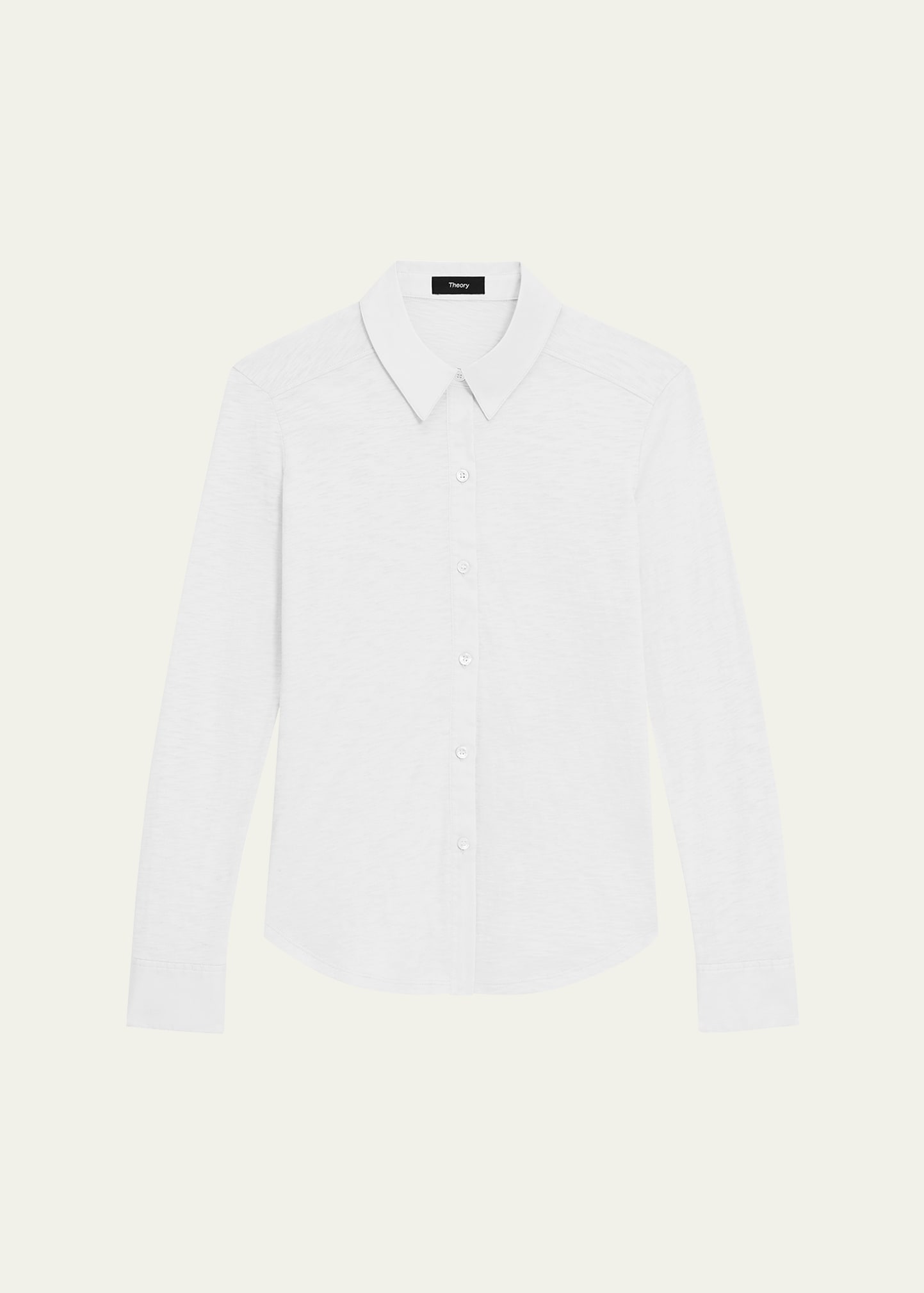 Shop Theory Riduro Organic Cotton Button-down Shirt In White