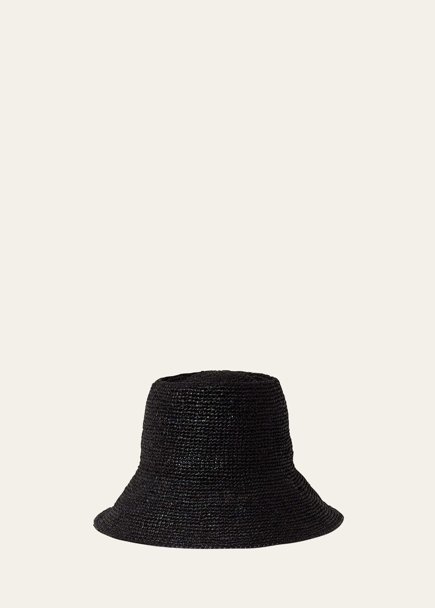 Janessa Leone Felix Large Brim Straw Hat In Black