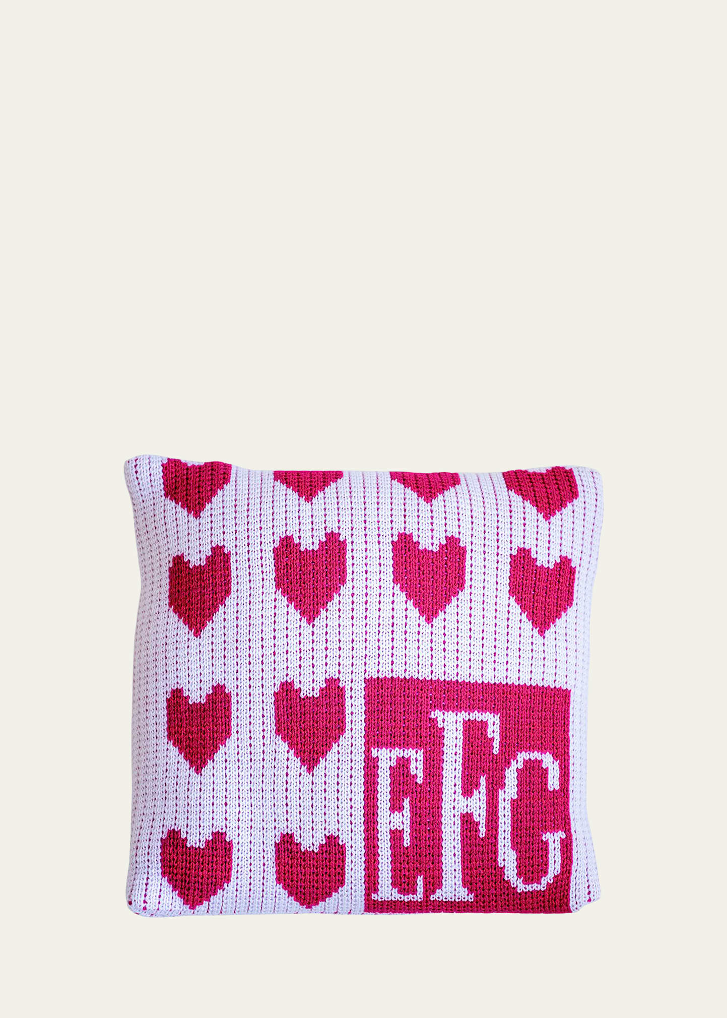 Lots of Hearts Monogram Pillow, Personalized