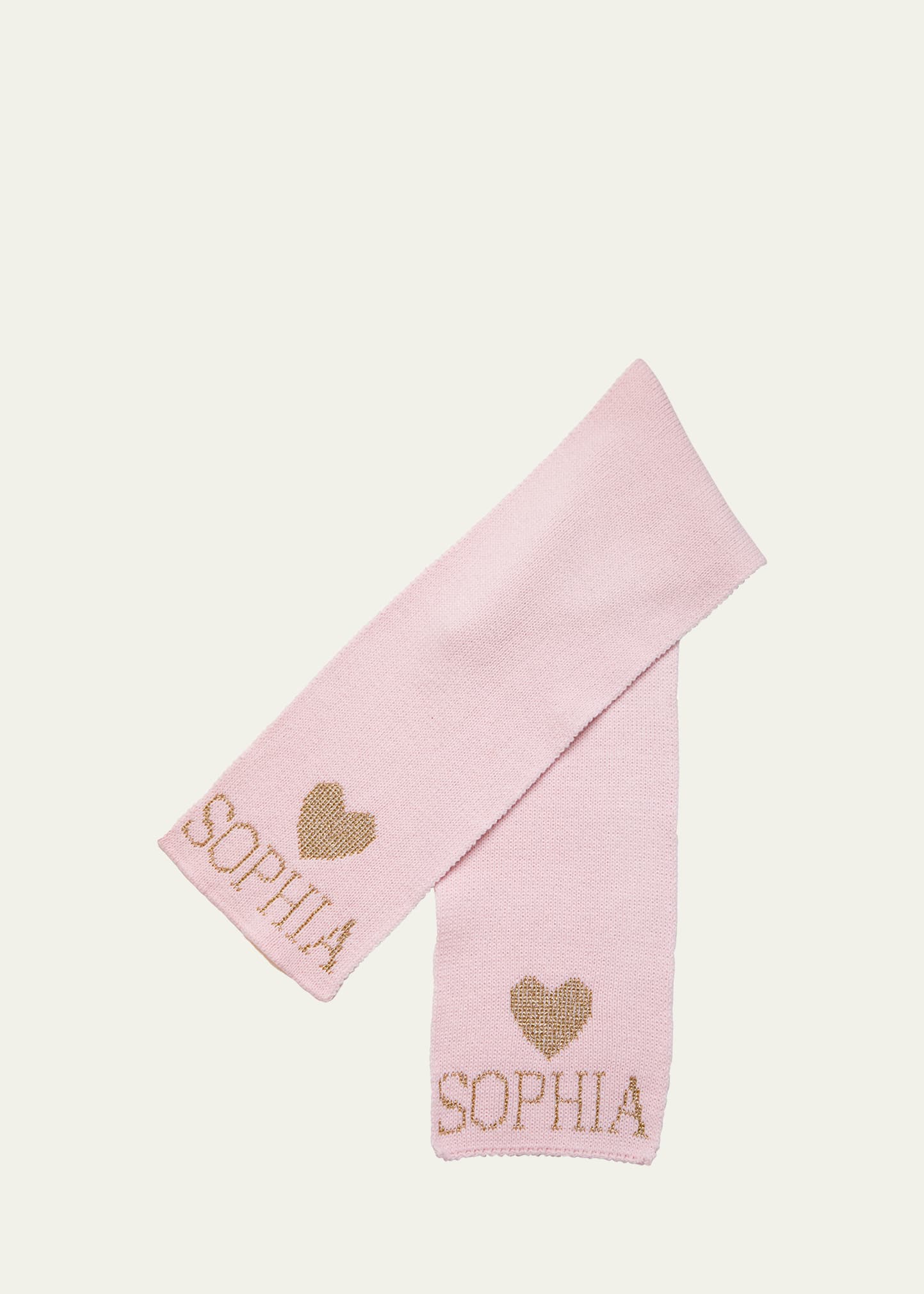 Kid's Metallic Single Heart Scarf, Personalized