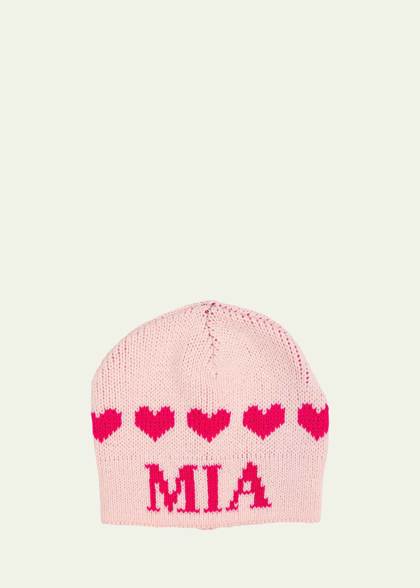 Kid's String of Hearts Beanie Hat, Personalized