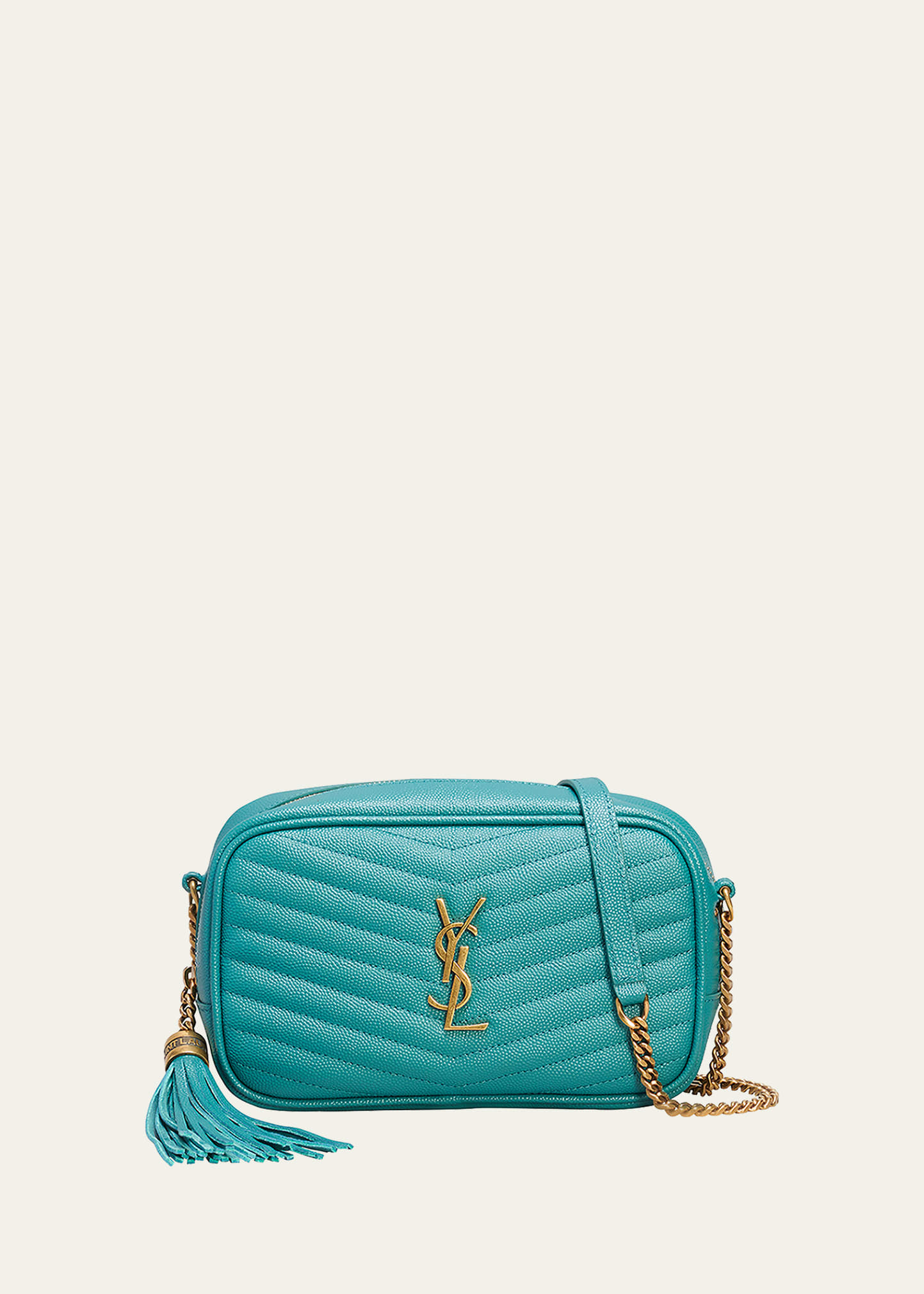 SAINT LAURENT LOU MINI MONOGRAM YSL QUILT CALF CAMERA BAG