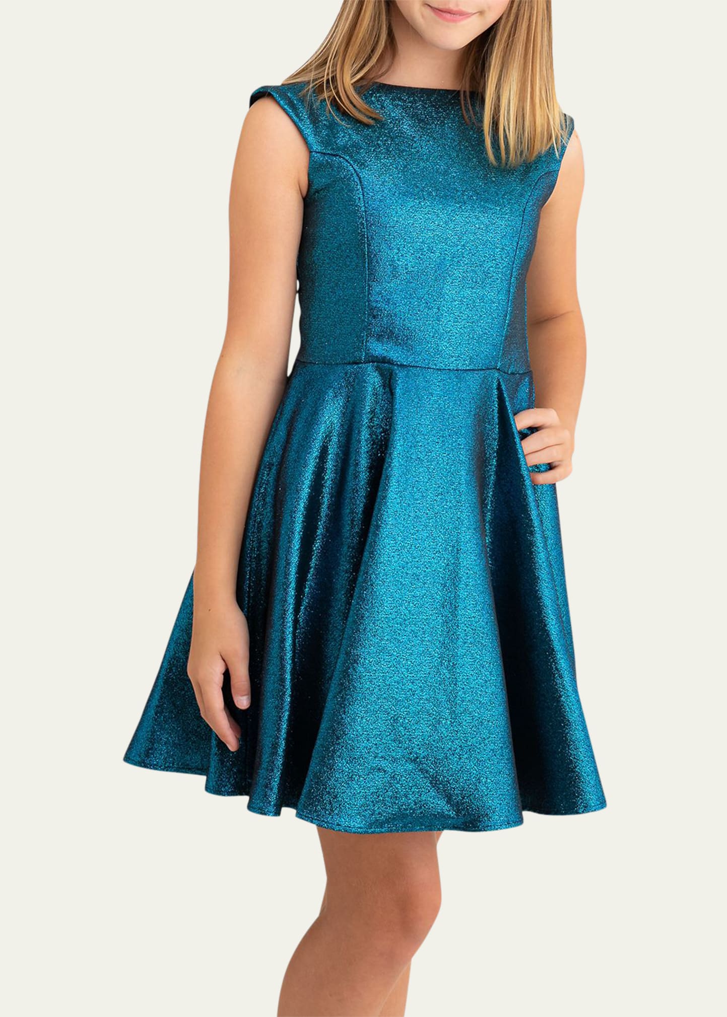 Girl's Jacquard V-Back Dress, Size 7-16