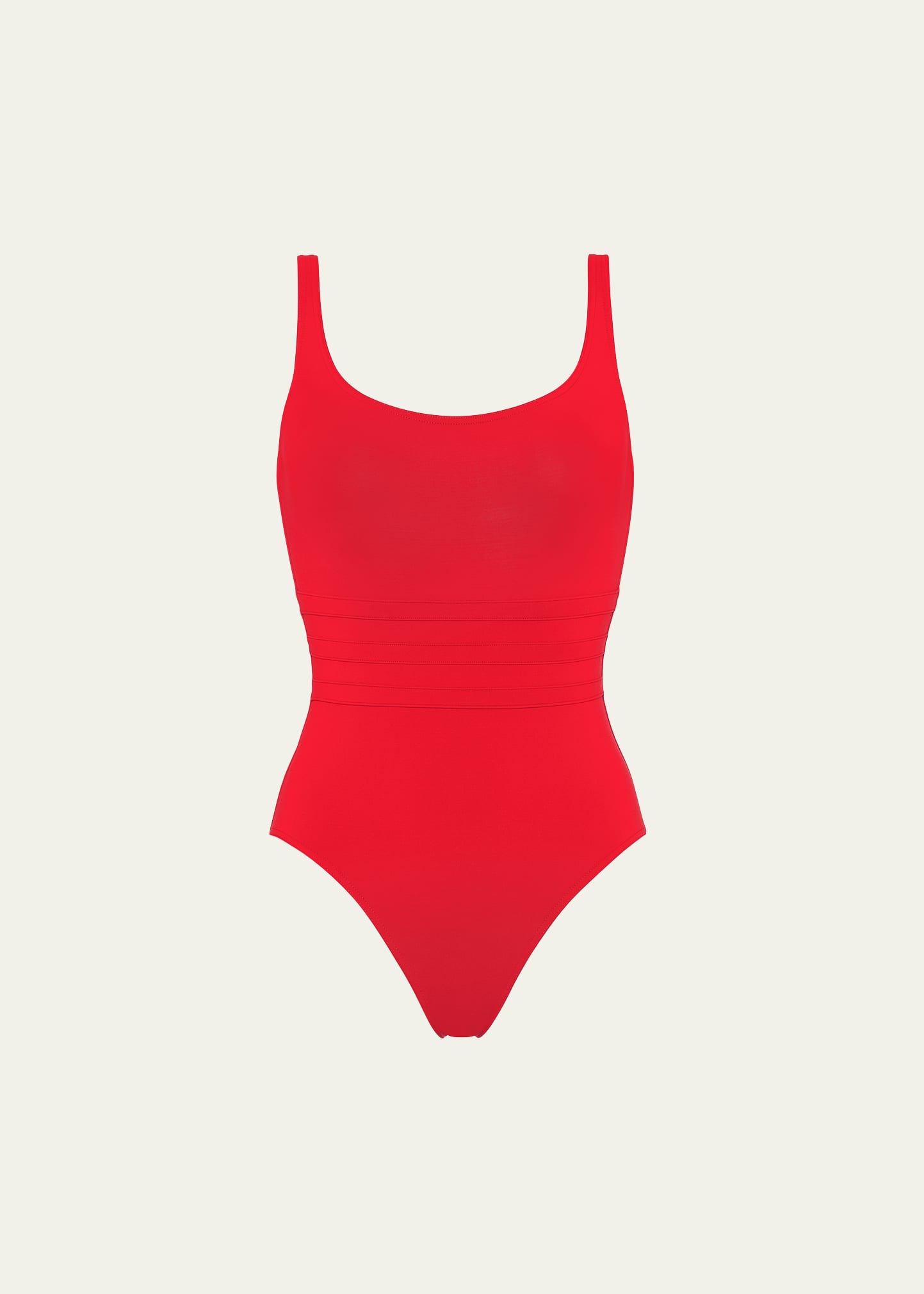 Shop Eres Asia Scoop-neck One-piece Swimsuit With Waistband Detail In Logo