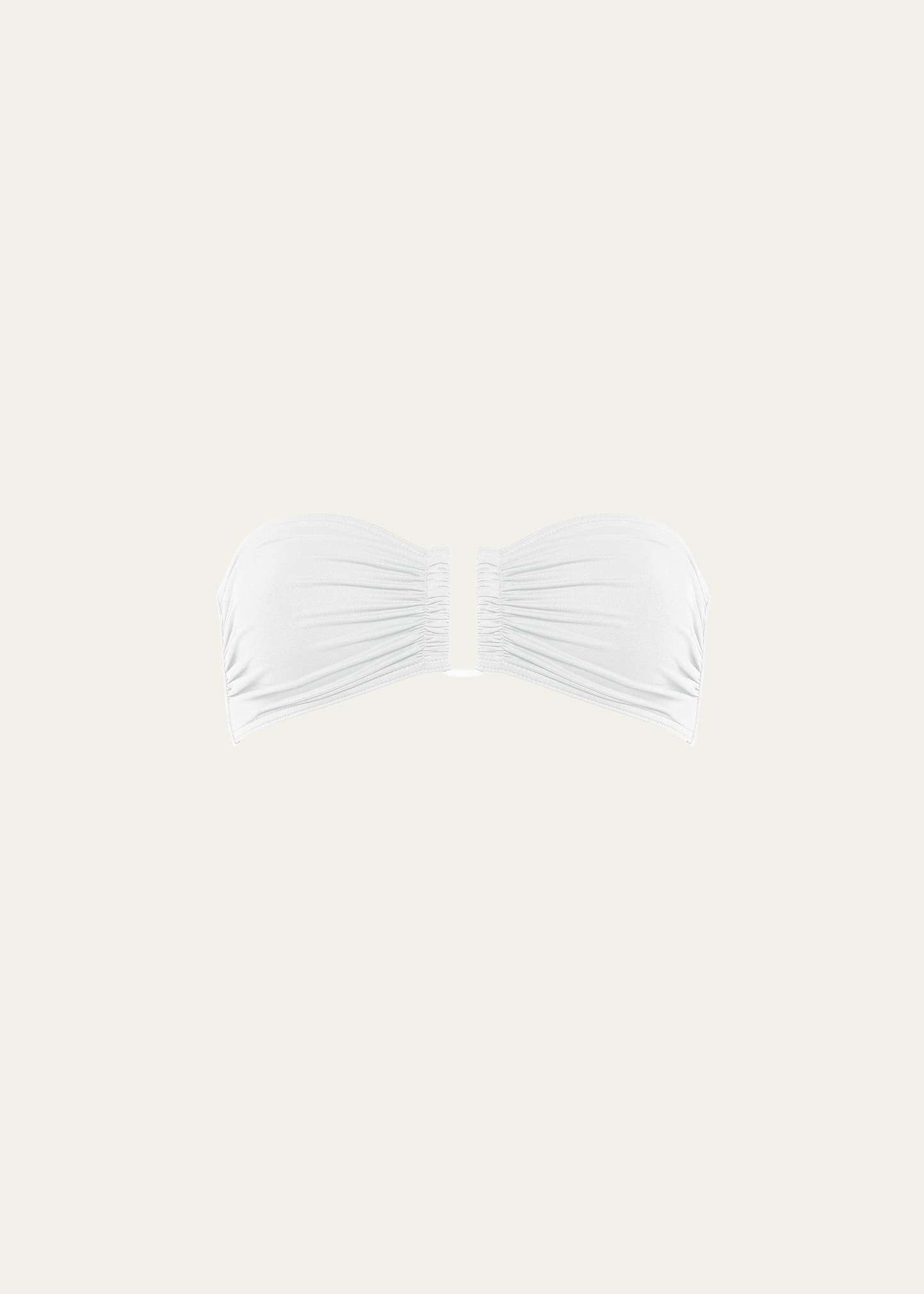 Eres Show Bandeau U-hardware Bikini Top In Blanc