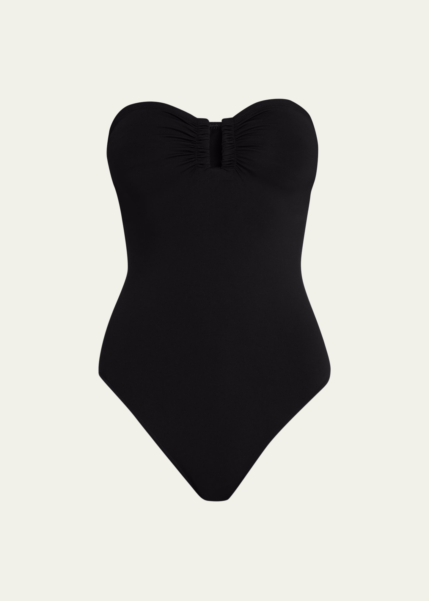 Shop Eres Cassiopee Strapless U-hardware One-piece Swimsuit In Noir