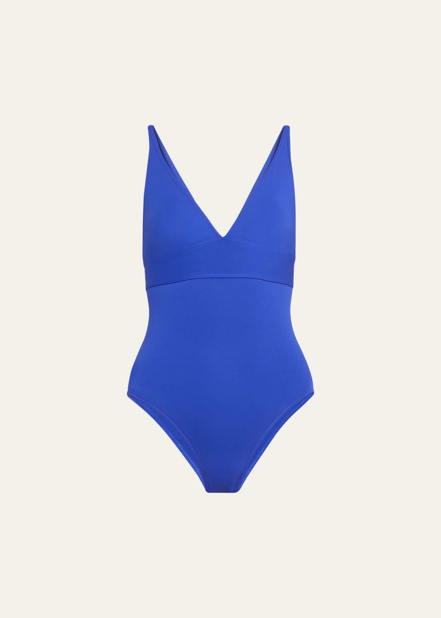 Eres Larcin Deep V Triangle One-piece Swimsuit In Indigo
