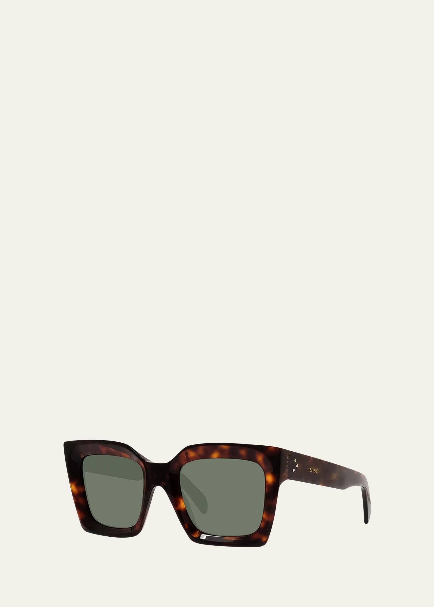 Celine Rectangle Acetate Sunglasses In Dark Havana