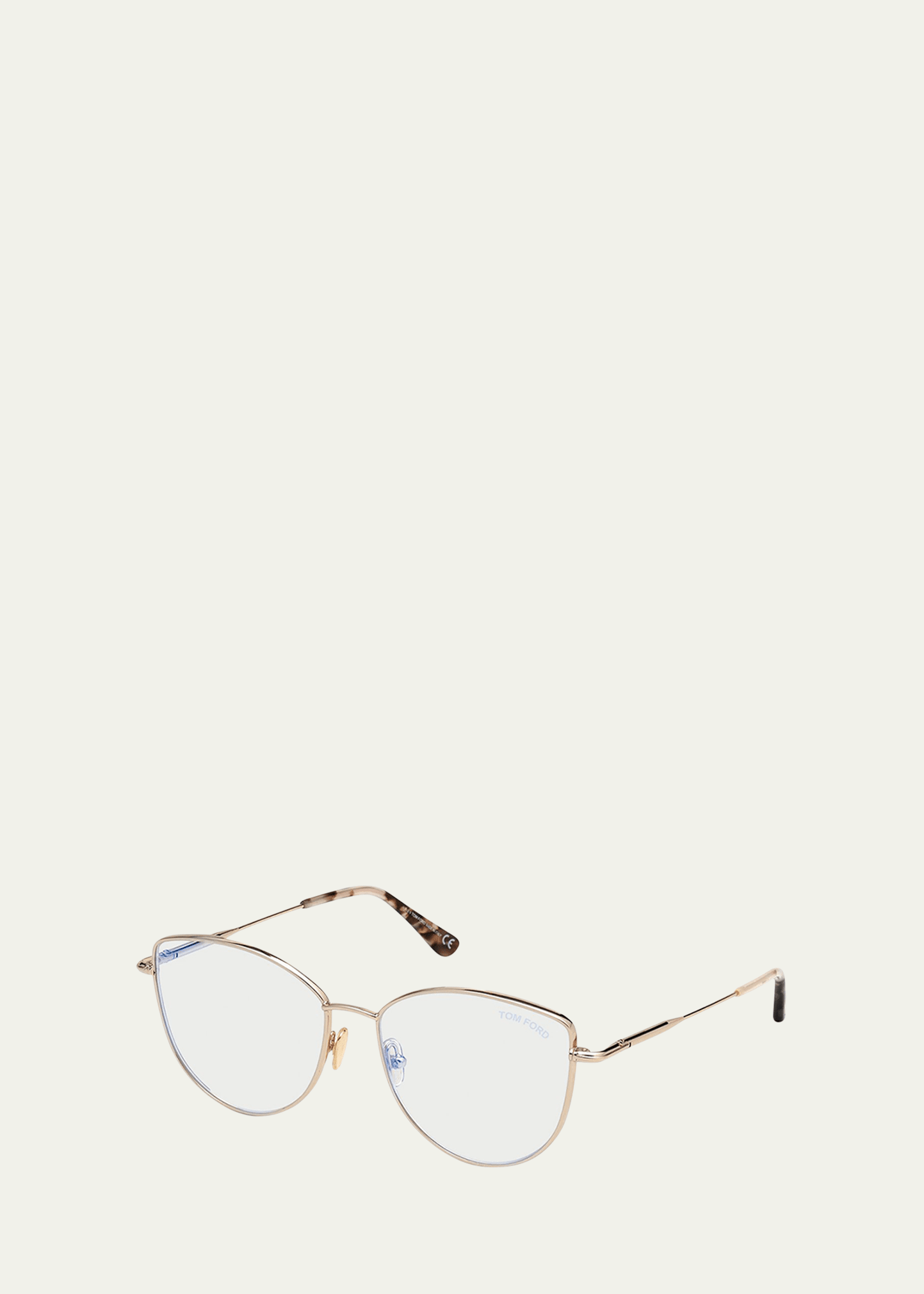 Tom Ford Cat-eye Metal Optical Frames In Rose Gold