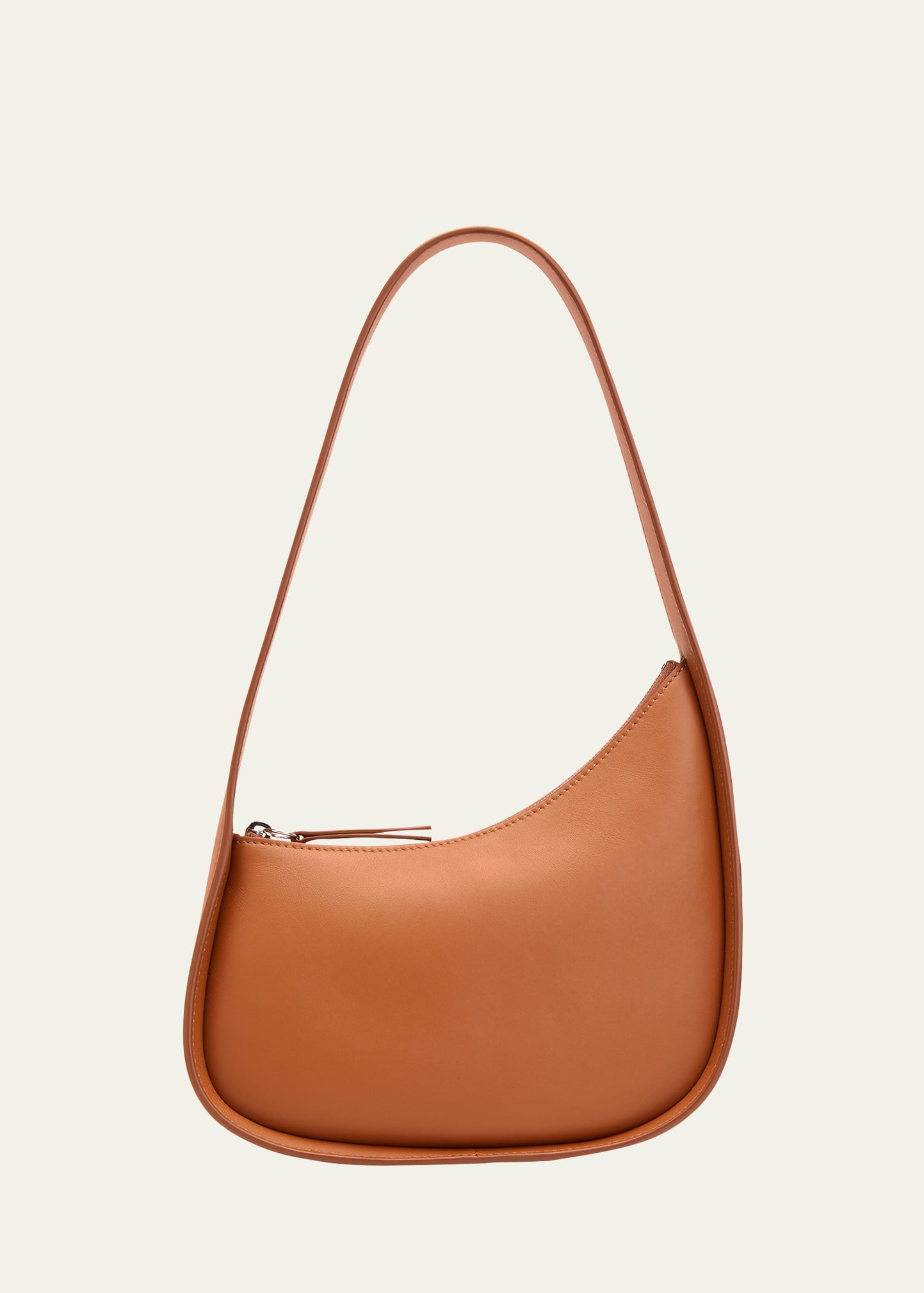 The Row Half Moon Hobo Bag In Calfskin Leather In Acorn