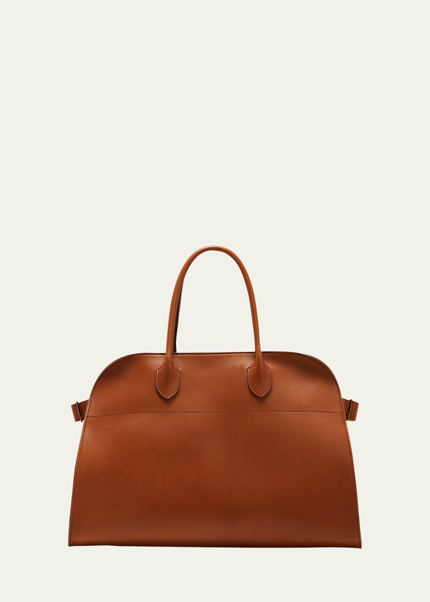 The Row Margaux 15 Air Bag In Calfskin Leather In Saddle