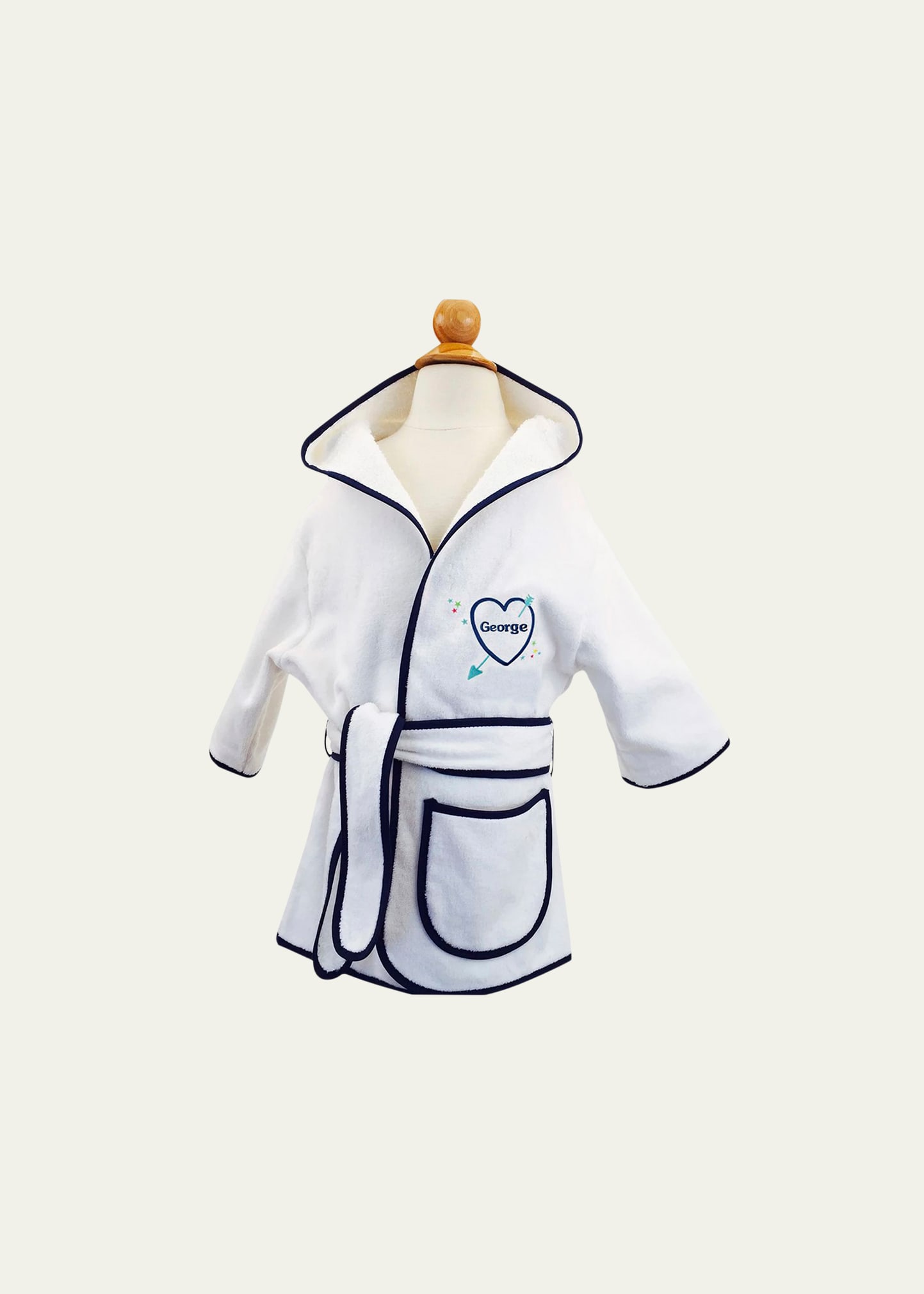 Cece DuPraz Kid's Terry Heart Hooded Cover-Up Robe, Personalized