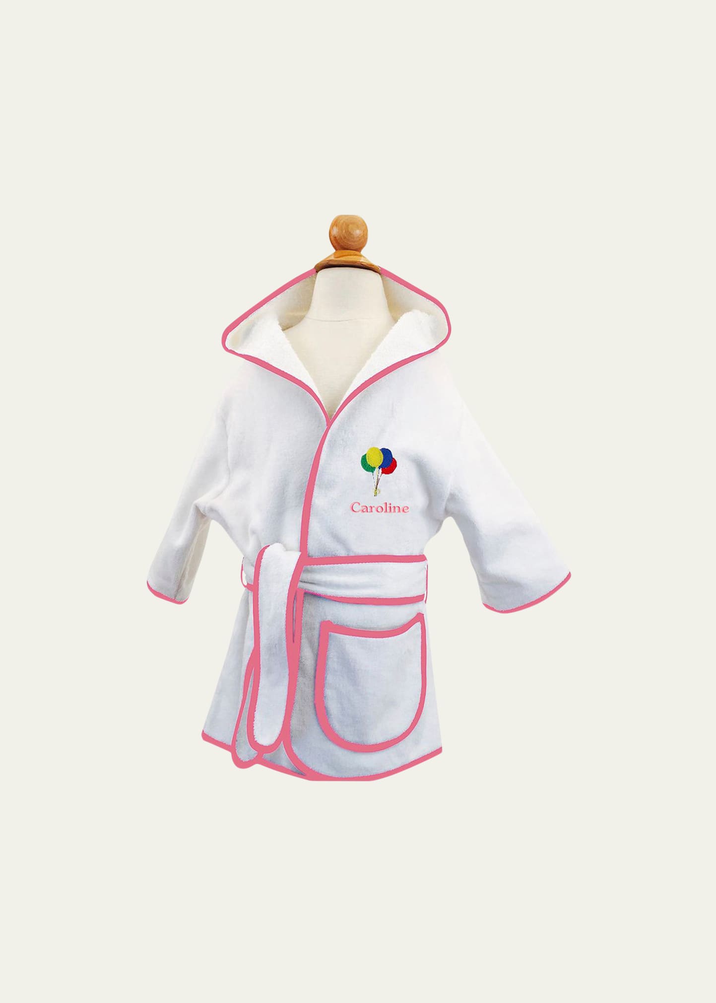 Cece DuPraz Kid's Terry Balloon Hooded Cover-Up Robe, Personalized