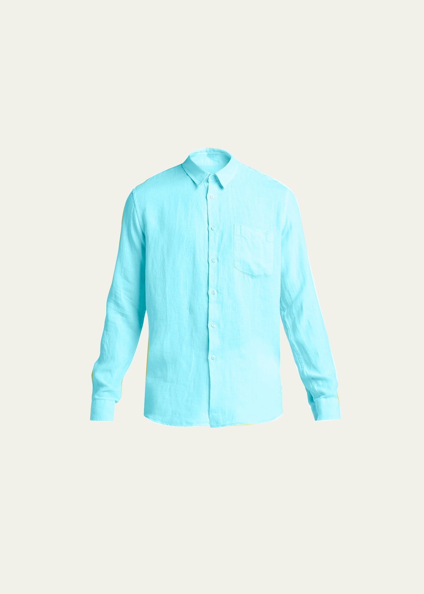 Vilebrequin Men's Caroubis Solid Linen Sport Shirt In Sky