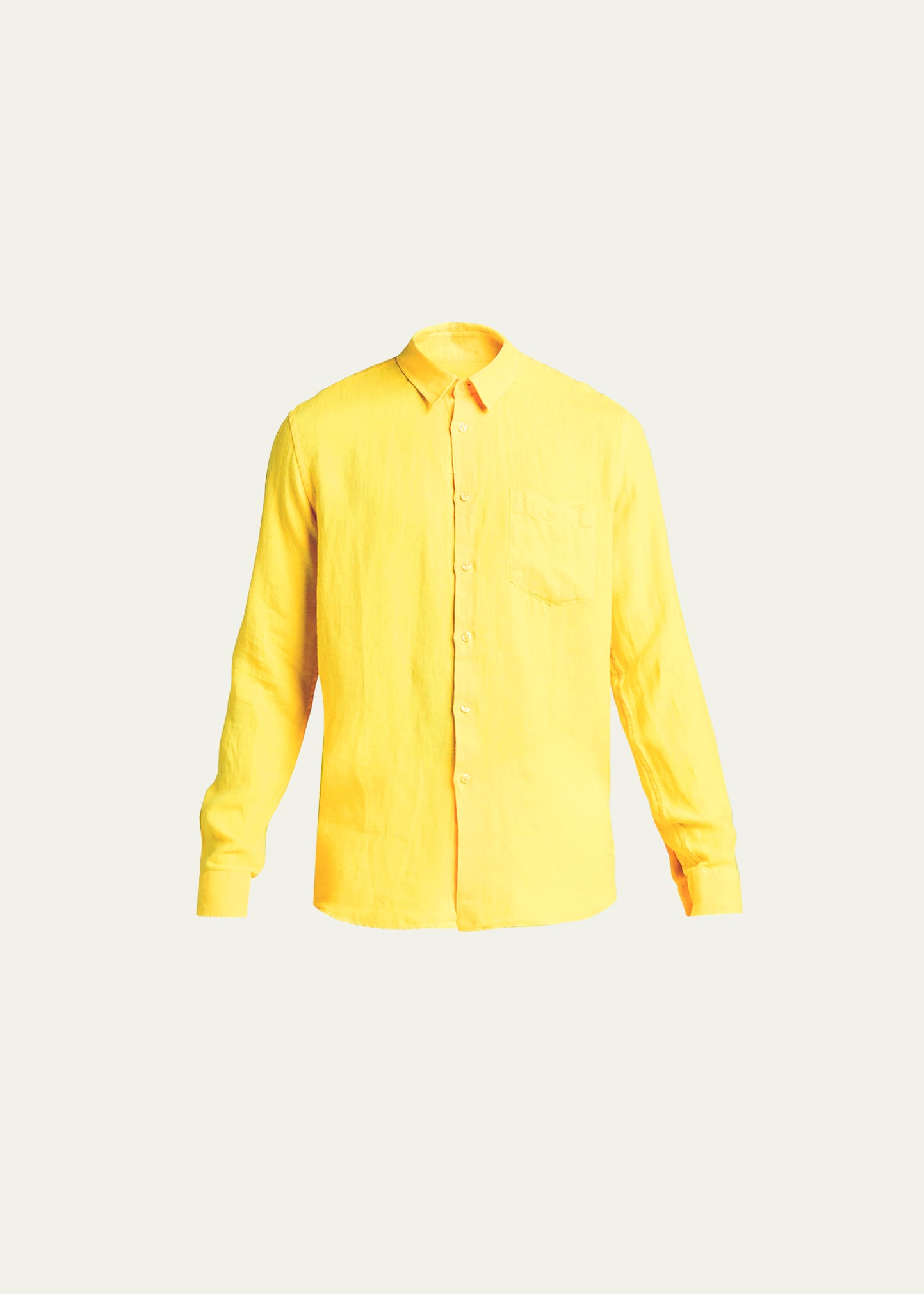 Shop Vilebrequin Men's Caroubis Solid Linen Sport Shirt In Poppy/popp