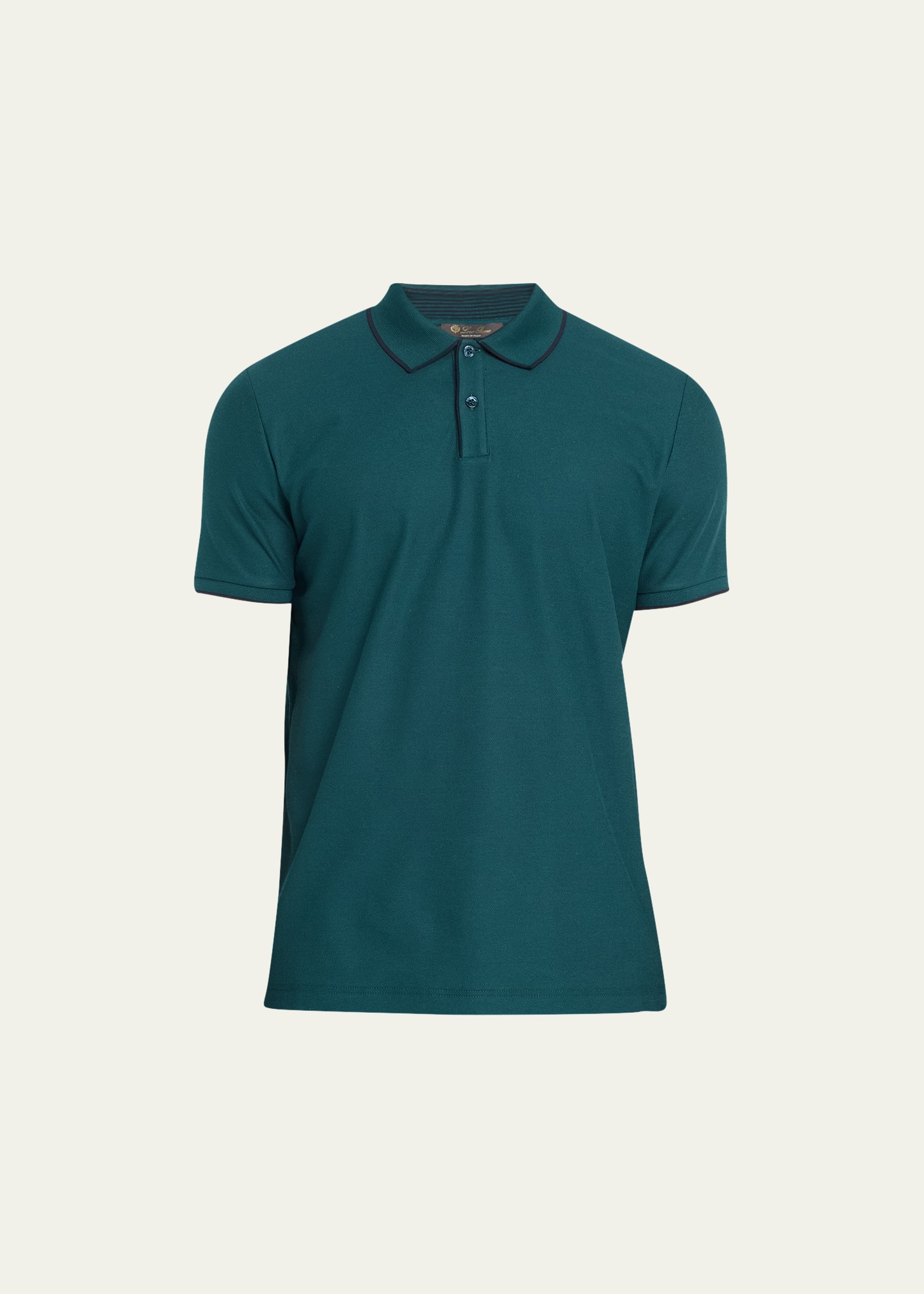LORO PIANA MEN'S BRENTWOOD TIPPED JERSEY PIQUE POLO SHIRT 