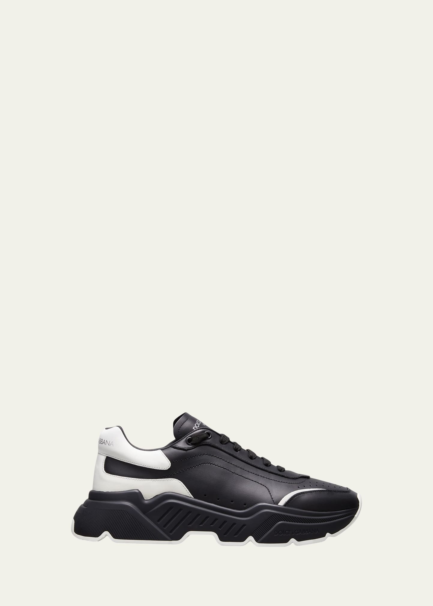 Dolce & Gabbana Daymaster Low-top Sneakers In Nappa Leather In Black/white