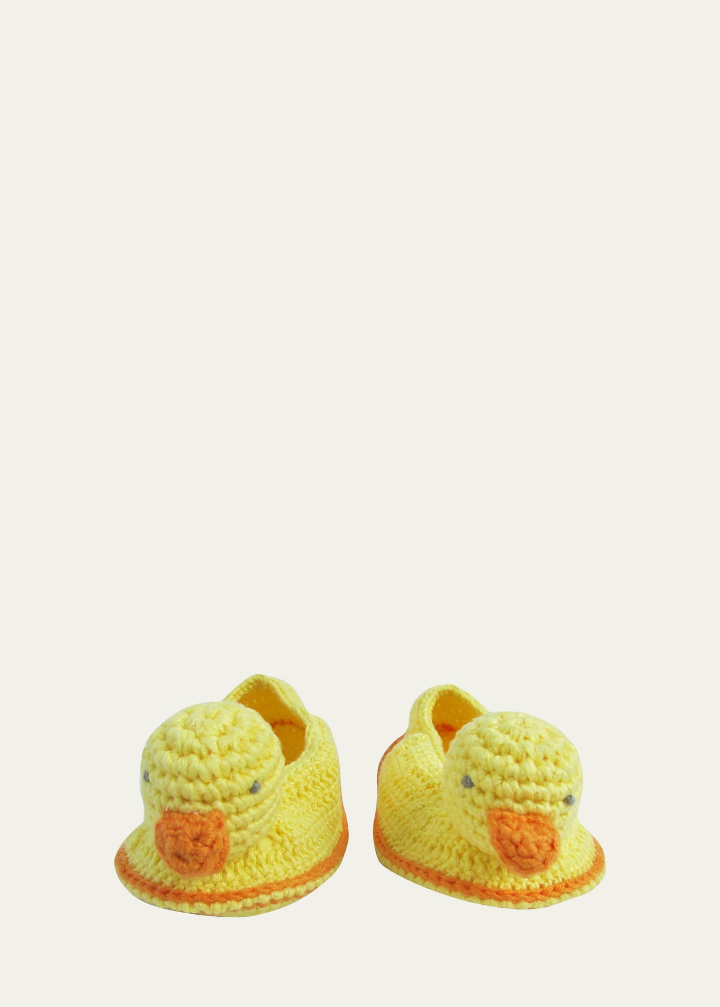 Shop Albetta Kid's Crochet-knit Duck Booties In Yellow