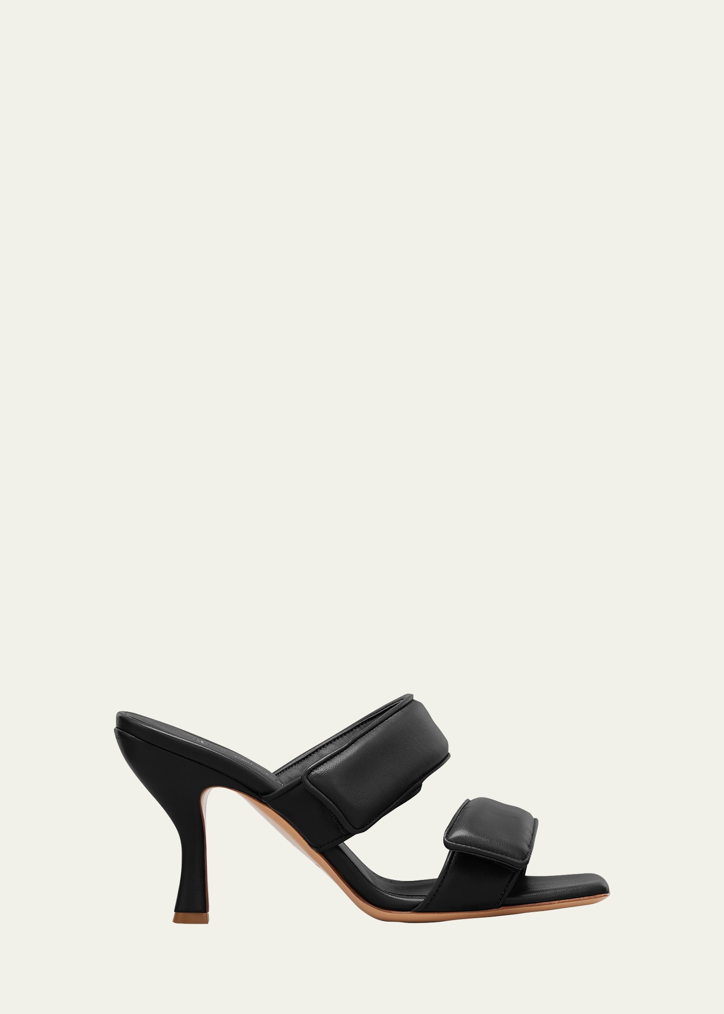 Gia Borghini Perni Two-band Puffy Slide High-heel Sandals In Antracite