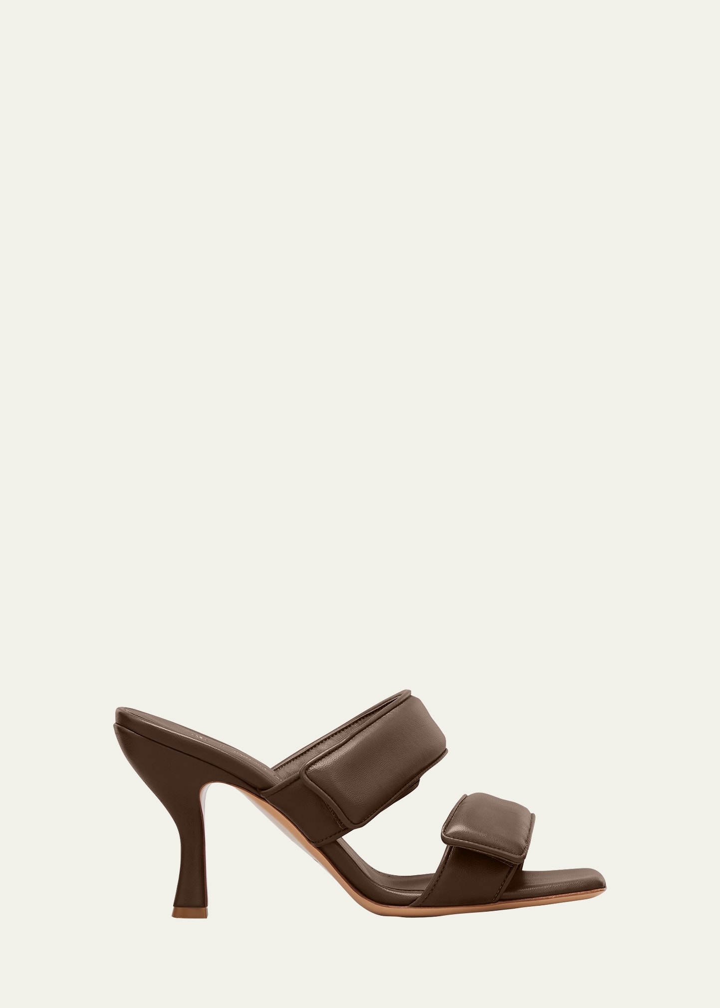 Gia Borghini Perni Two-band Puffy Slide High-heel Sandals In Nude Brown 3
