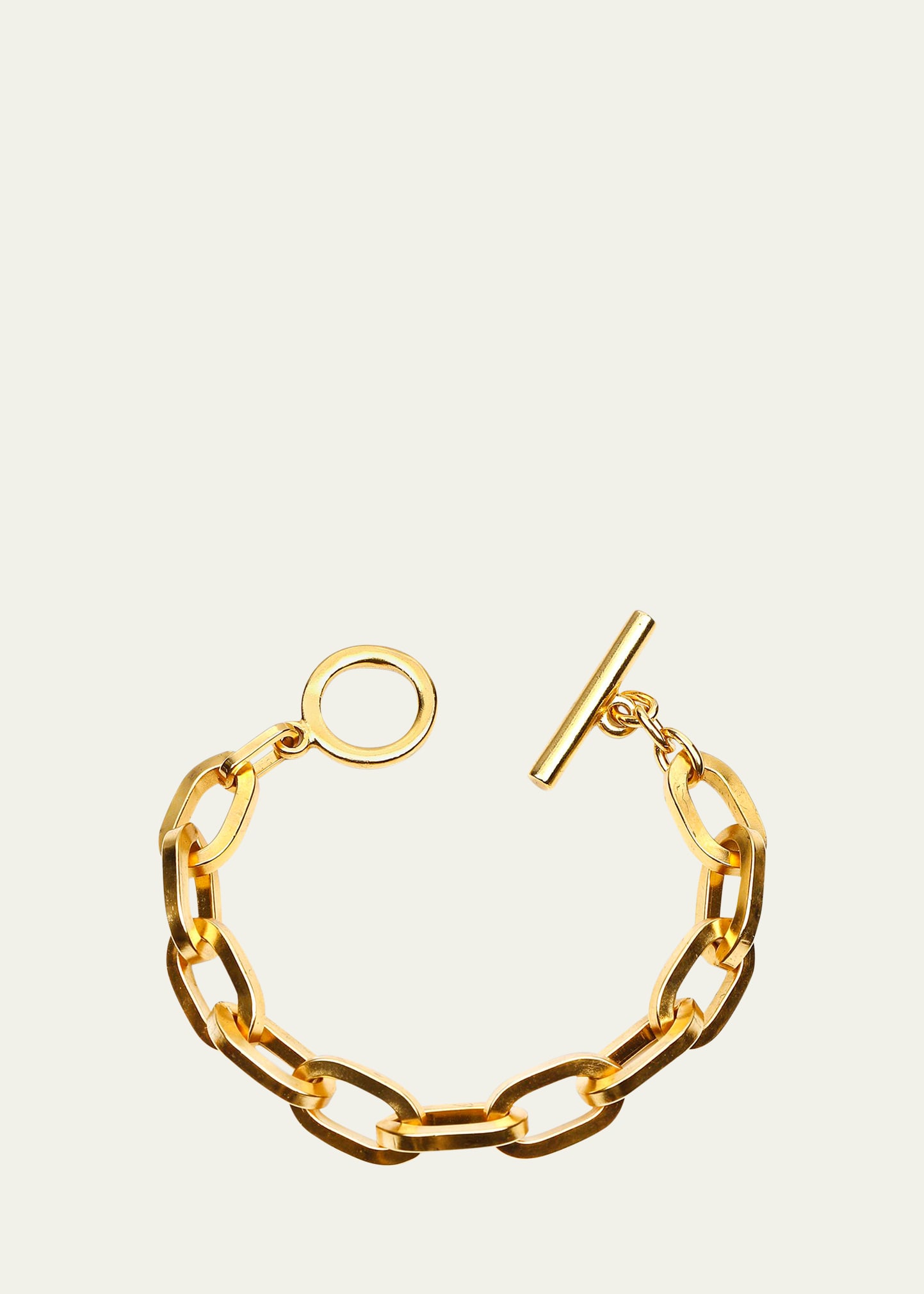 24k Gold Electroplate Oval Link Chain Bracelet