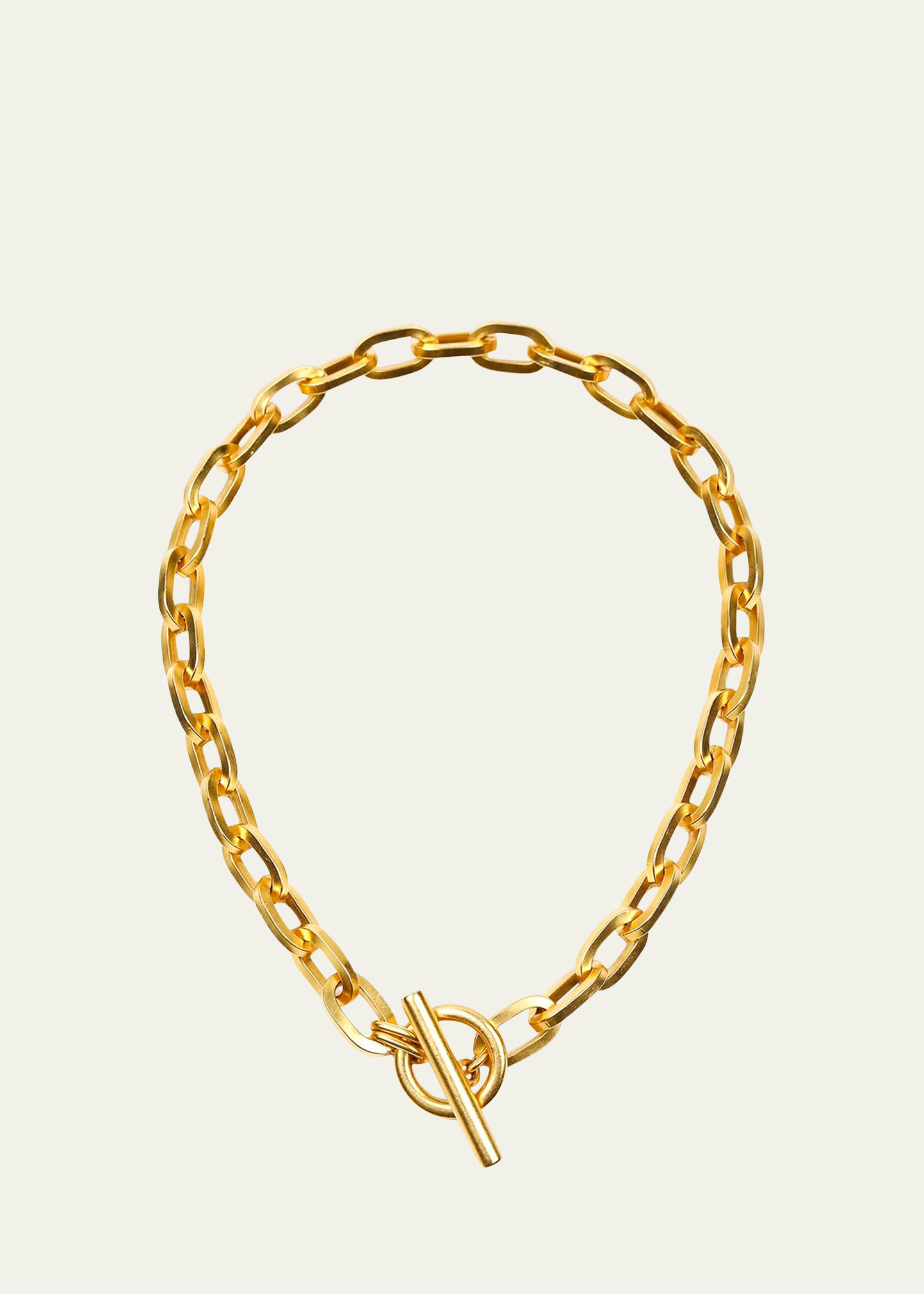 24k Gold Electroplate Oval Link Chain Necklace