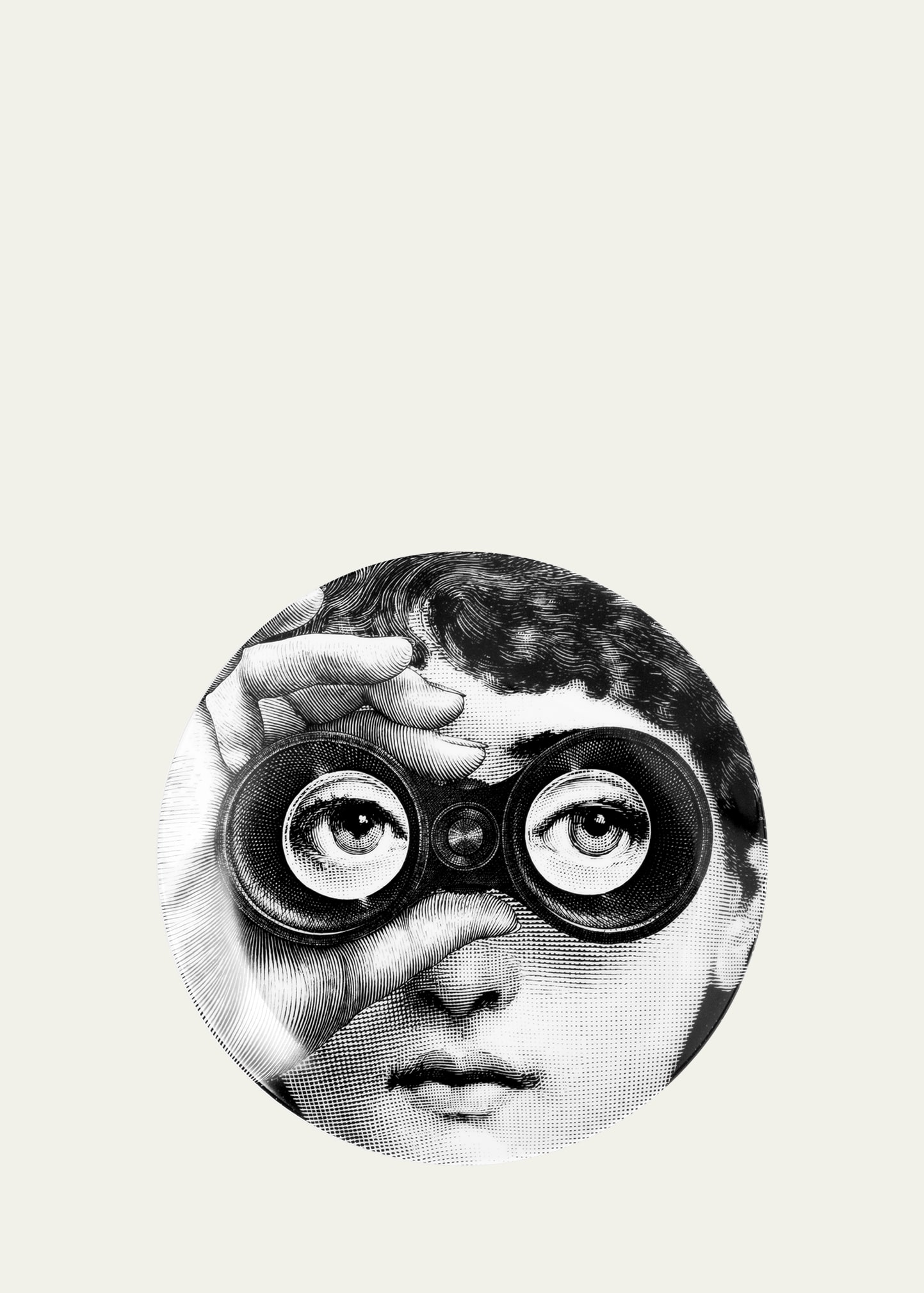 Fornasetti Wall Plate Tema E Variazioni N.286 In White/black
