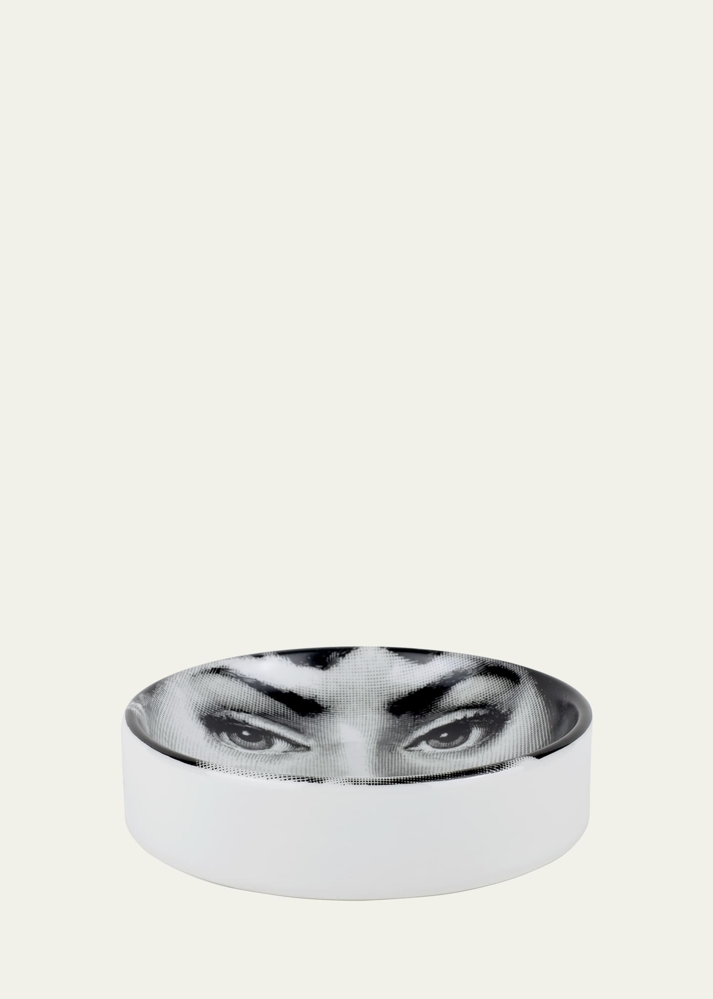 Fornasetti Round Ashtray Tema E Variazioni No. 326 In Black/white