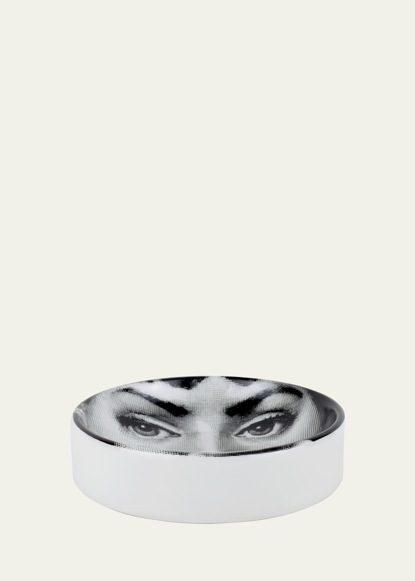 Fornasetti Round Ashtray Tema E Variazioni No. 326 In Black