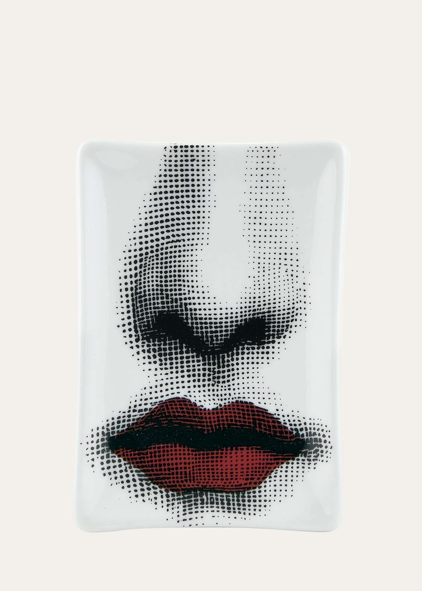 Fornasetti Rectangular Ashtray Bocca Red Lips In Multi