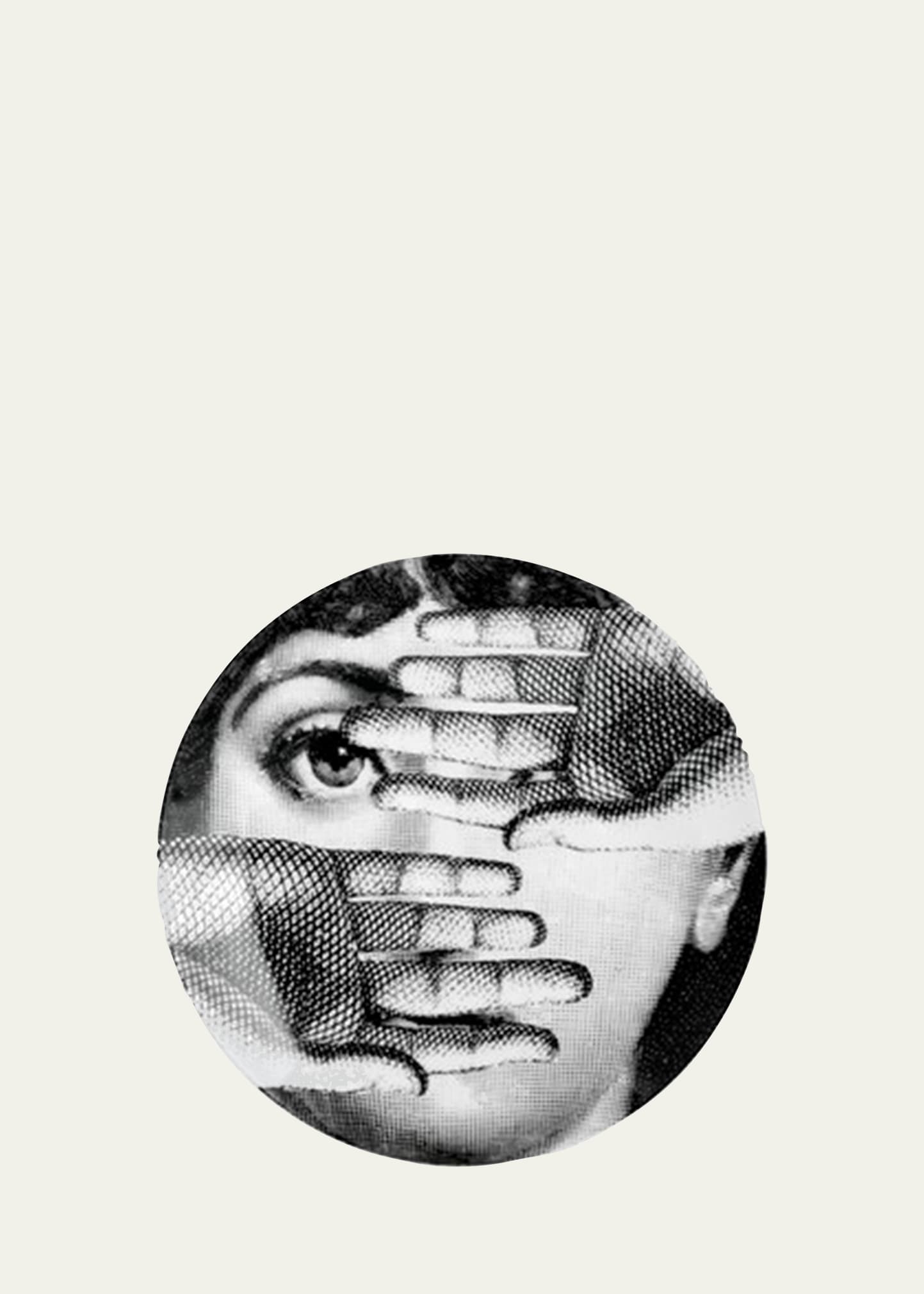 Shop Fornasetti Tema E Variazioni N. 154 Hands Over Face Wall Plate In Black/white