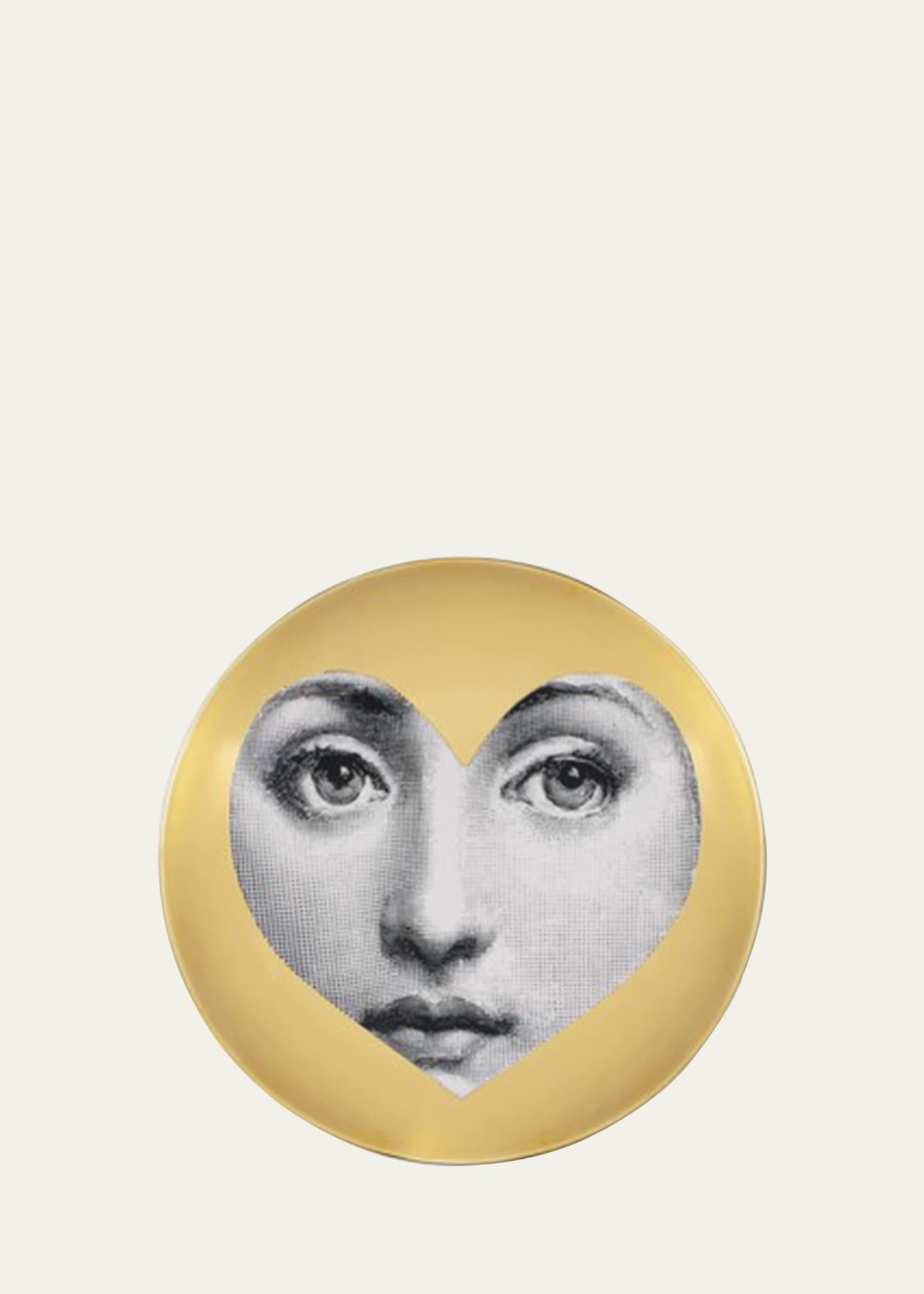 FORNASETTI TEMA E VARIAZIONI N. 41 FACE INSIDE OF HEART GOLD WALL PLATE