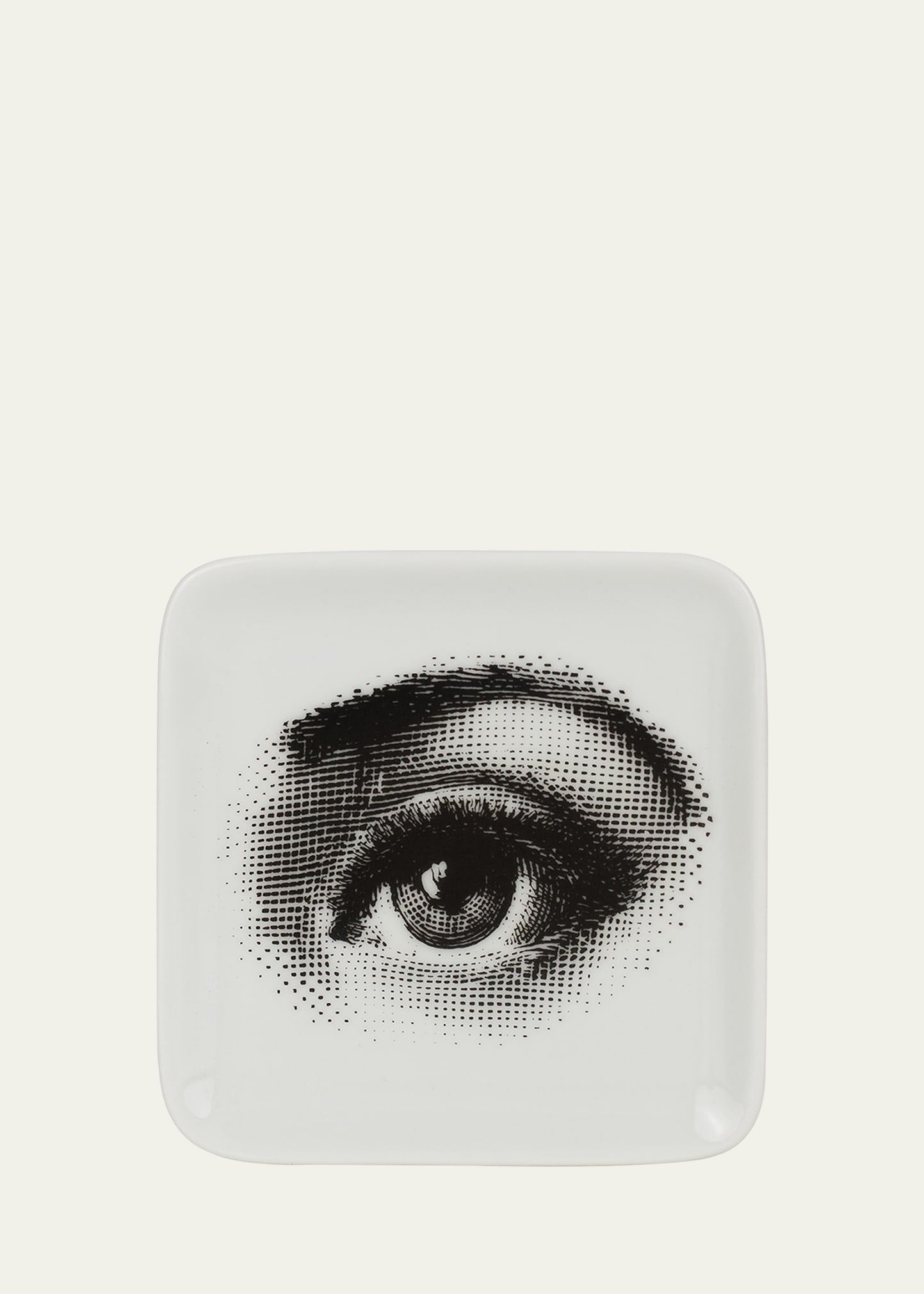 Fornasetti Square Ashtray Quadrato Occhio In Black/white