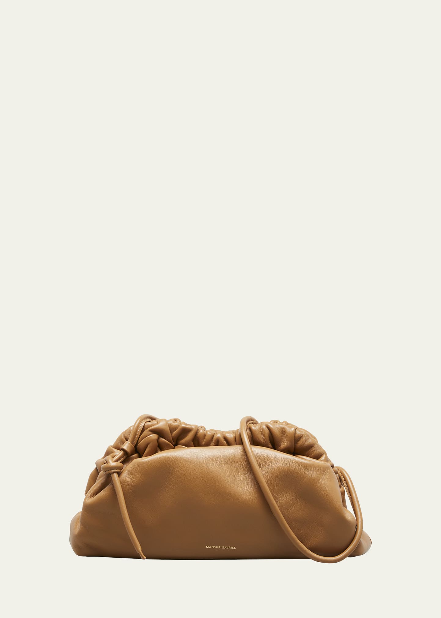 Mansur Gavriel Mini Lambskin Cloud Clutch Bag In Caramel