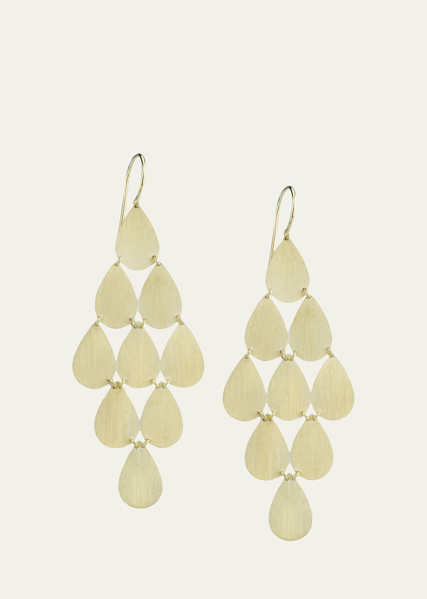 IRENE NEUWIRTH 18K YELLOW GOLD 9 DROP CHANDELIER EARRINGS