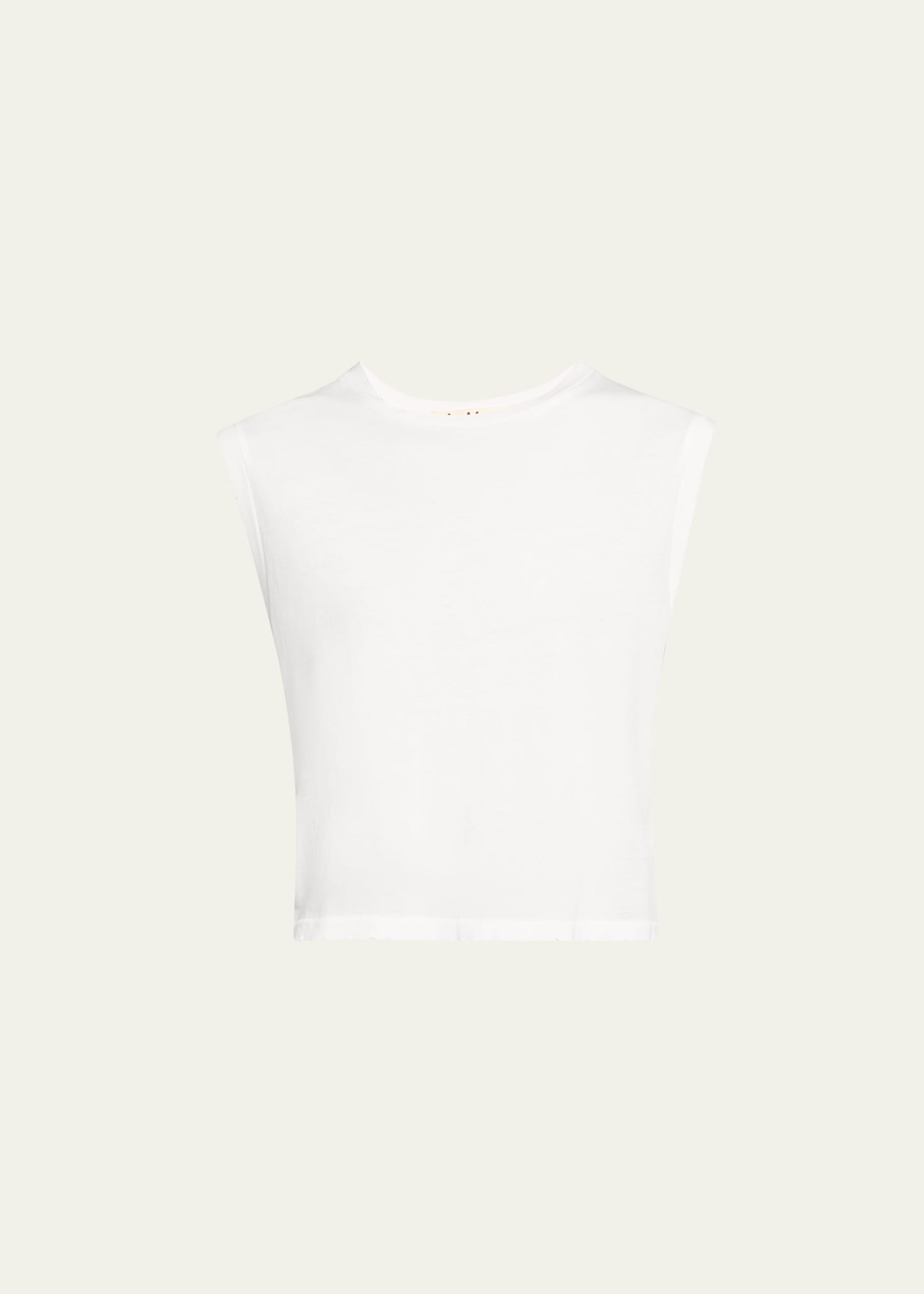 Amo Denim Sleeveless Cropped Babe Tee In White