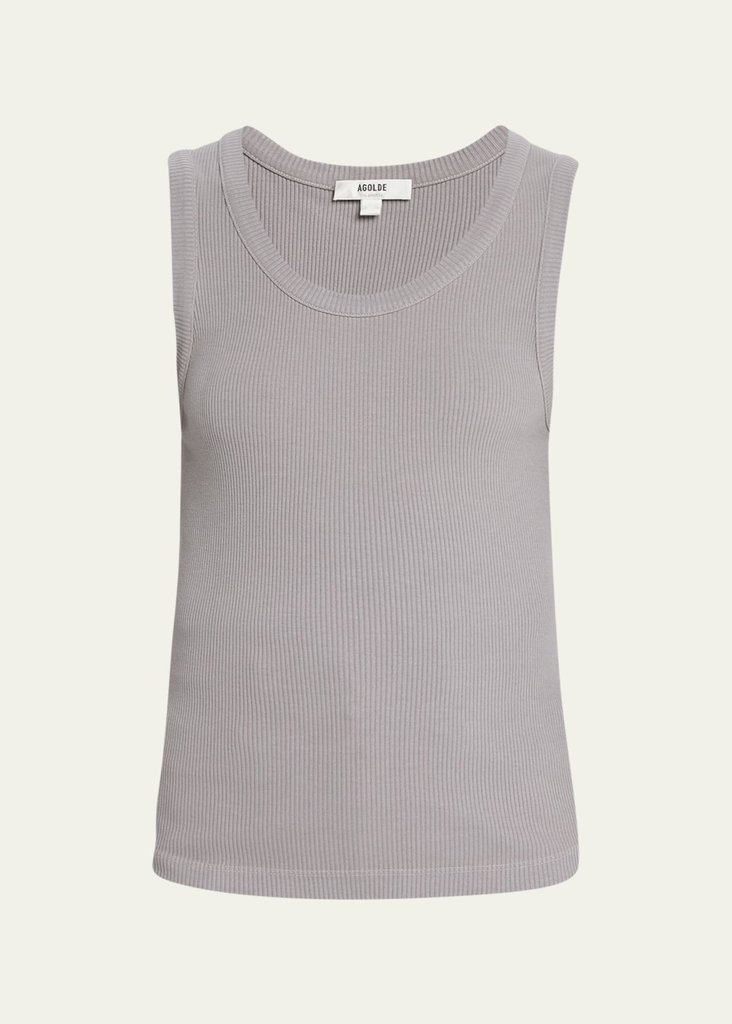 Agolde Poppy Scoop-neck Tank Top In Wolf Eye Light